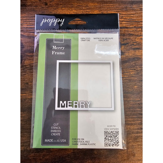 Poppy Stamps Merry Christmas Frame Steel Craft Die Style 1890