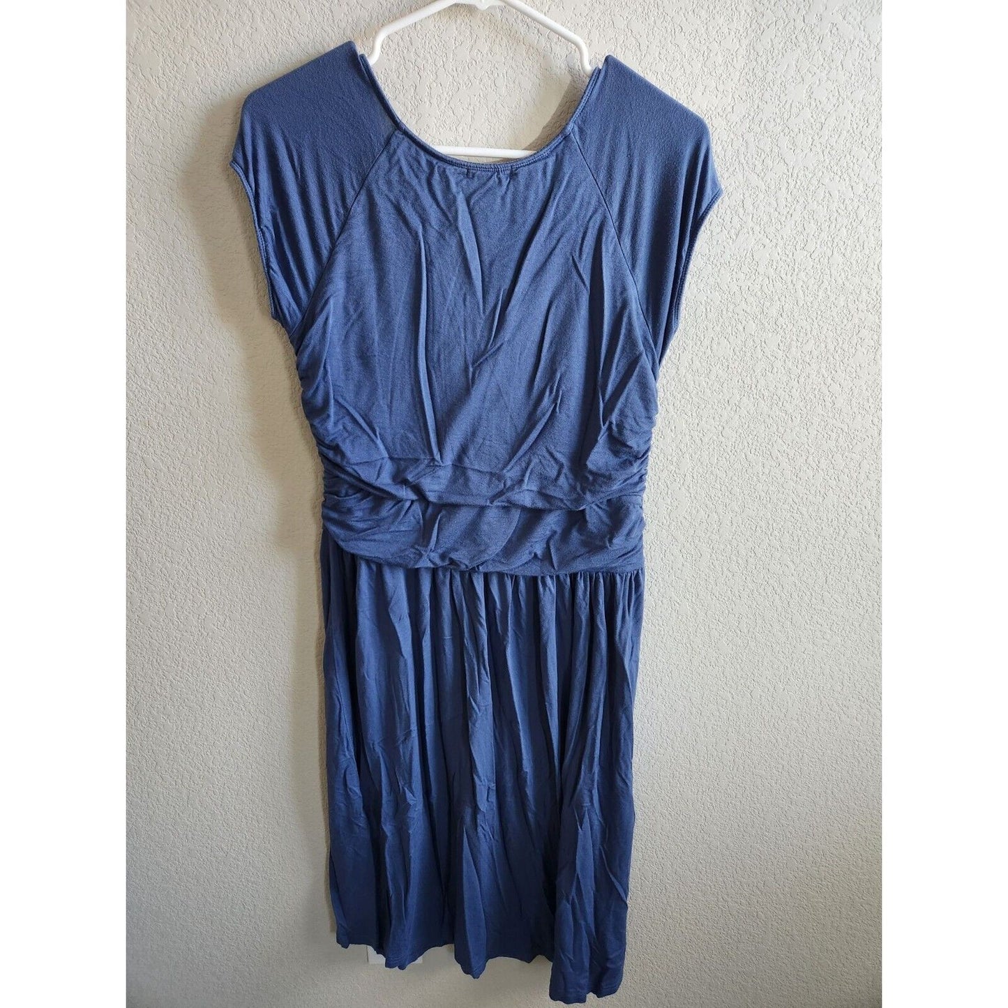 Mikarose Mika Rose Womens Sz L Midi Light Blue Draped Dress