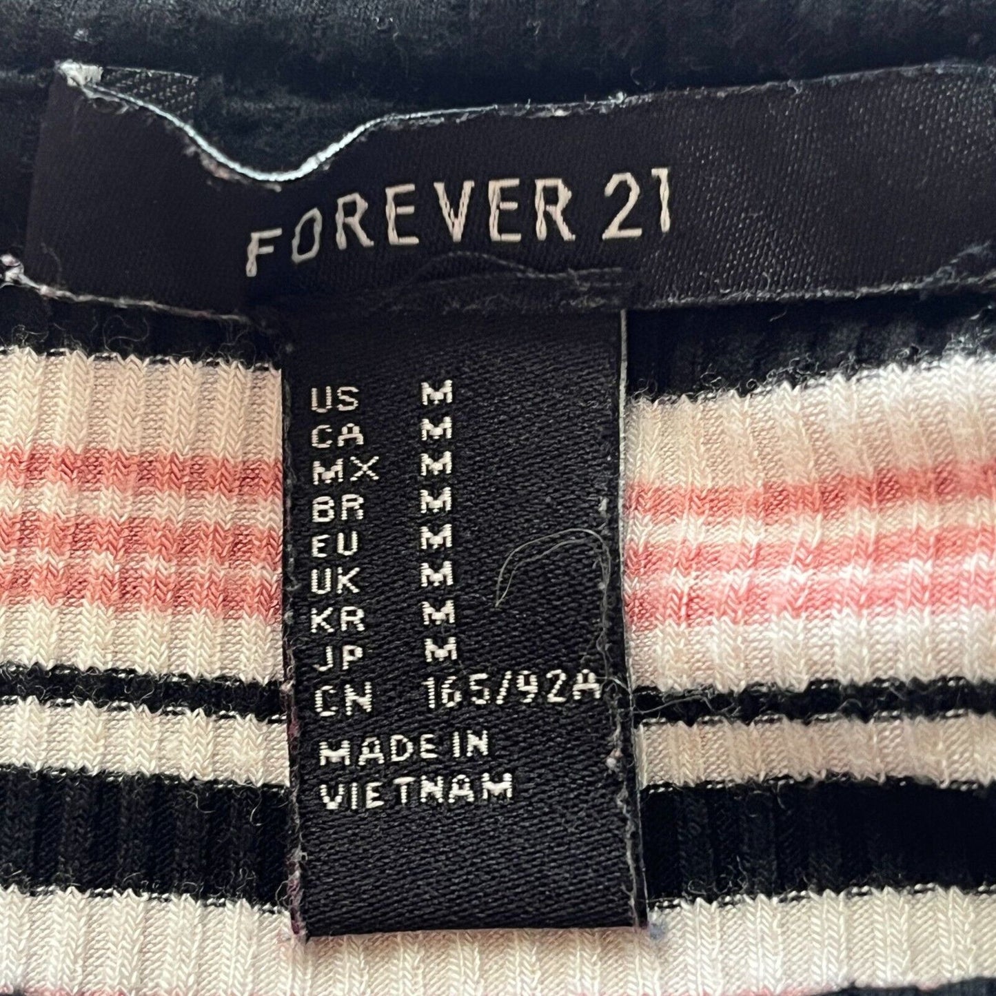 Forever 21 Womens Sz M Mini Dress Shirt Dress Ribbed Pink Black Y2K