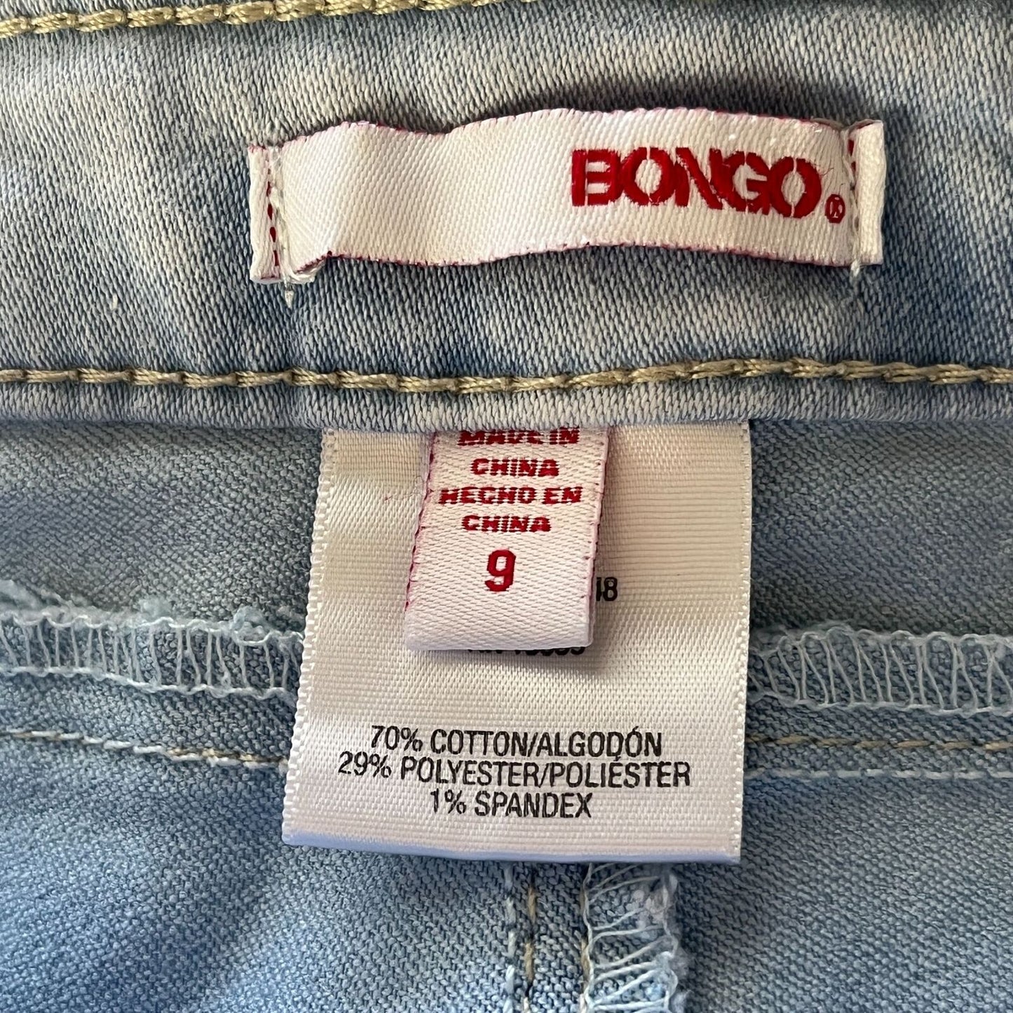 Bongo Juniors Sz 9 Skinny Jeans Jeggings Light Blue