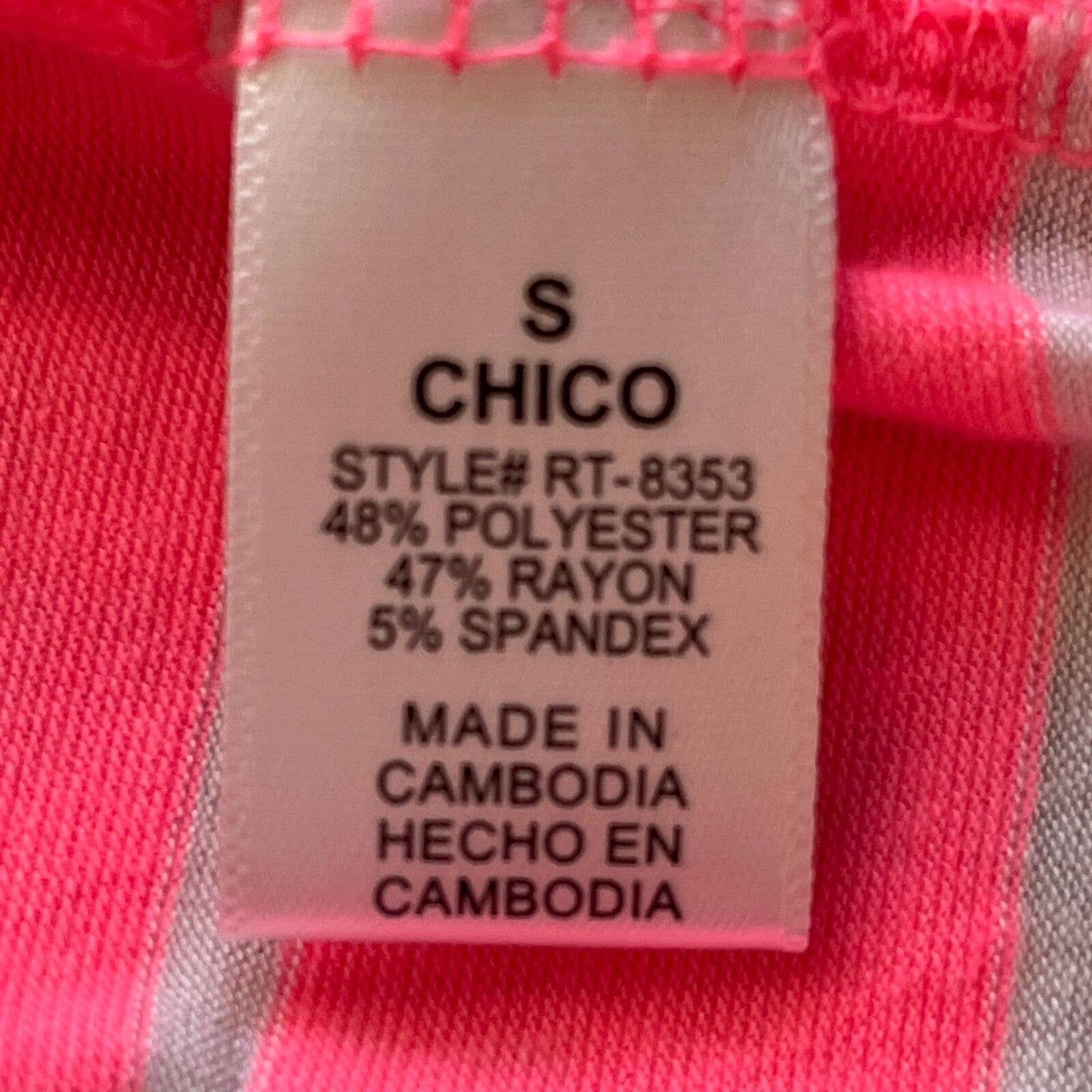 Zenana Outfitters Camiseta de manga corta para mujer Sz S con rayas rosa brillante