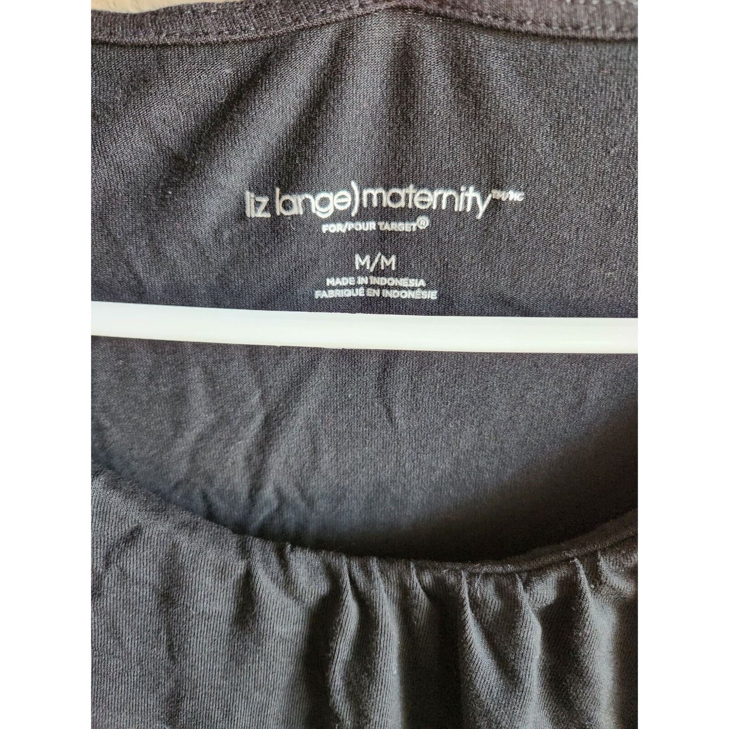 Liz Lange Maternity Womens Sz M Knee Length Solid Black Dress Short Sleeve