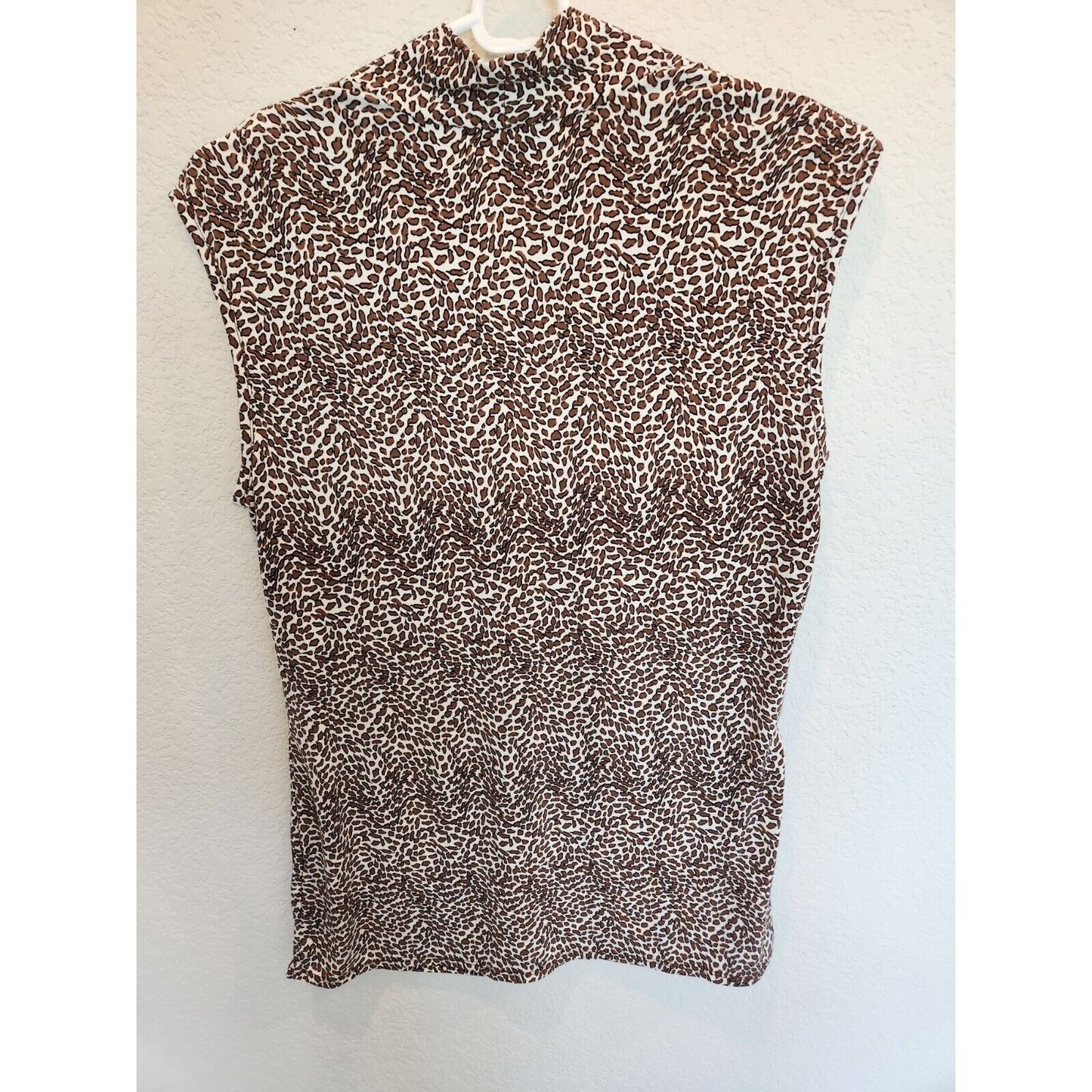 Vintage Y2K Josephine Womens Sz M Leopard Print Sleeveless Blouse