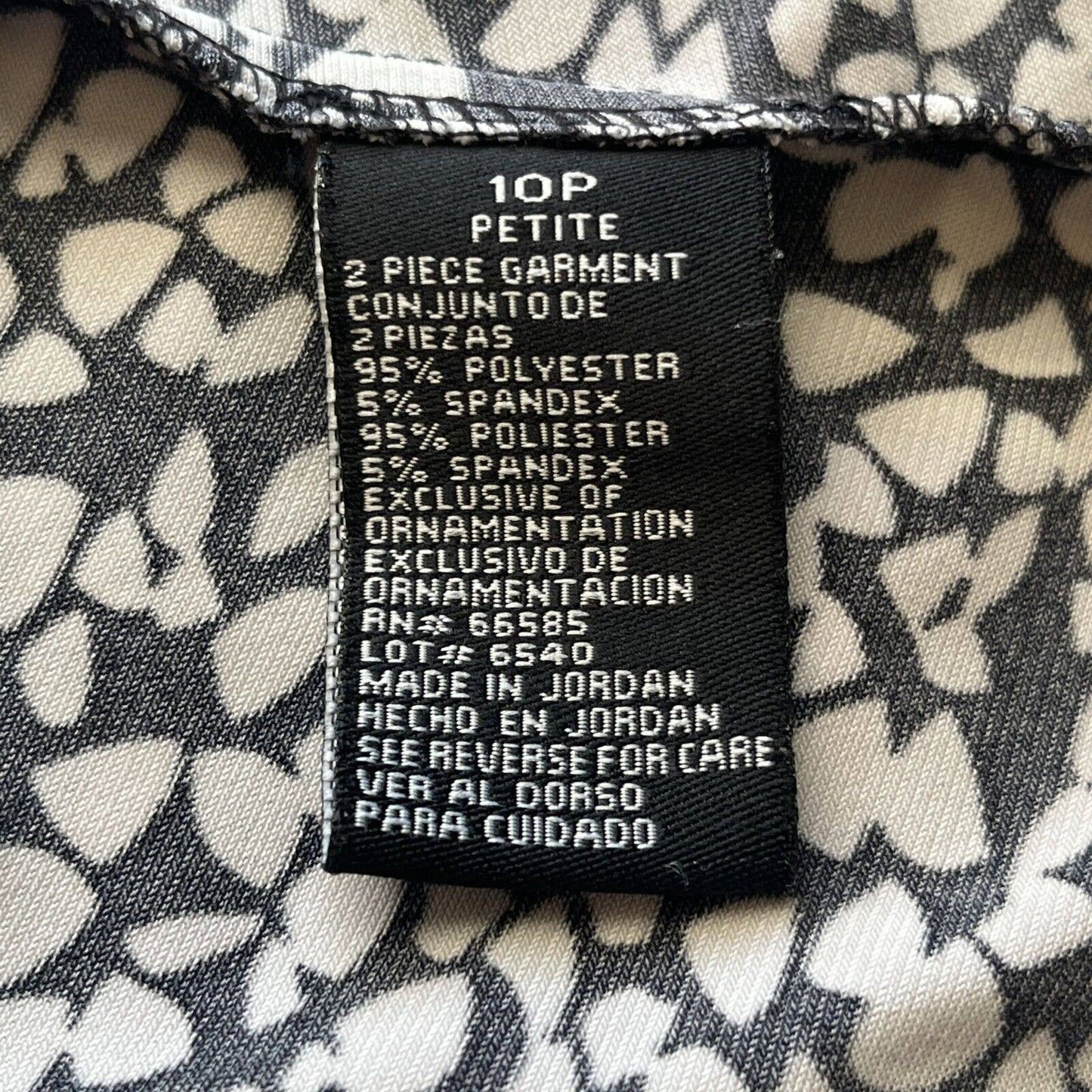 Perceptions Petite Womens Sz 10P Midi Dress Black White Belted Career