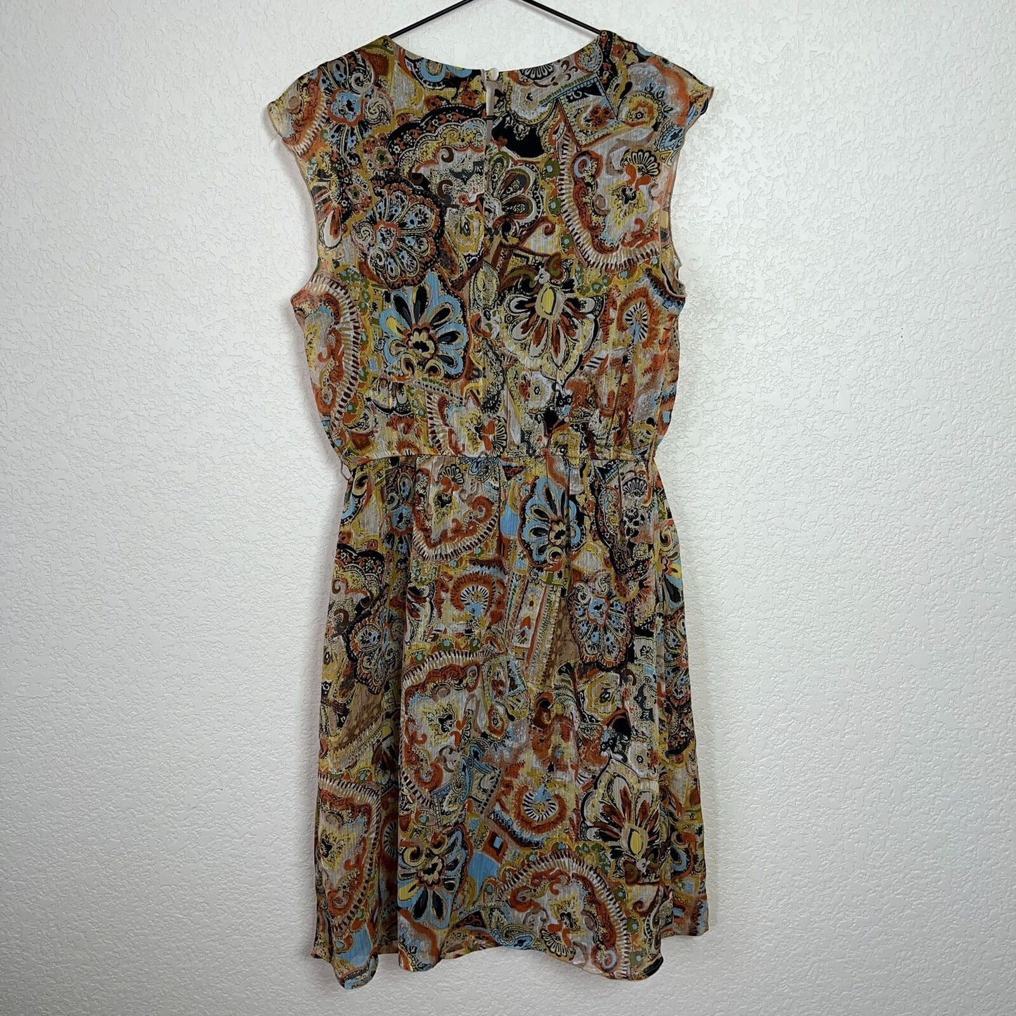 Emma & Michele Womens Sz 10 Colorful Ruffled Front Dress Sleeveless
