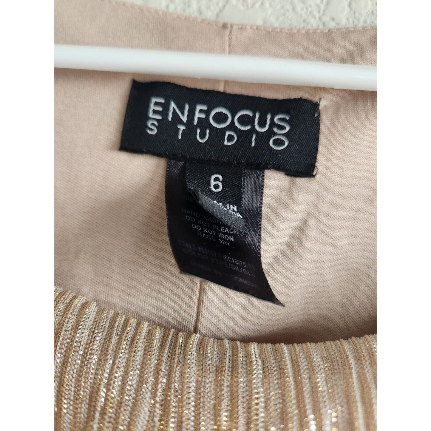 En Focus Studio Womens Sz 6 Knee Length Gold Tiered Party Dress