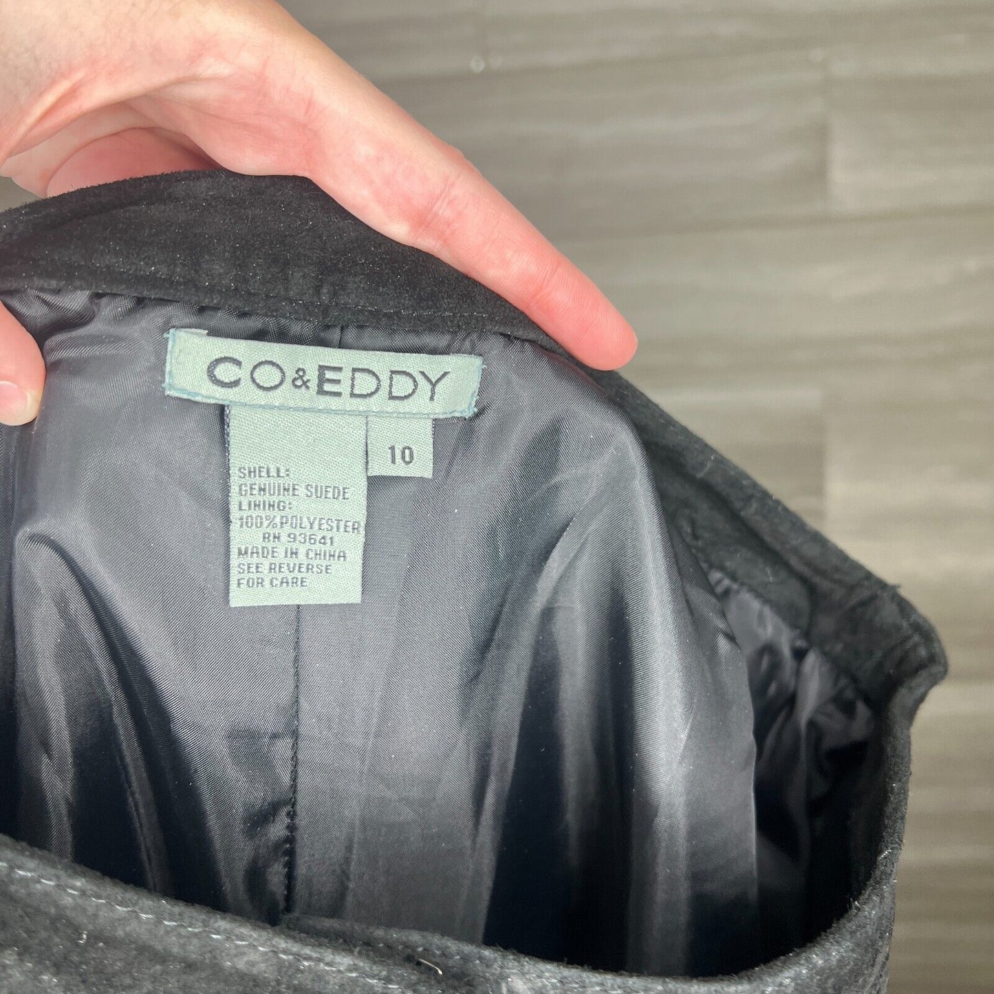 Vintage CO & EDDY Womens Sz 10 Genuine Suede Leather Pants Straight Leg BLACK