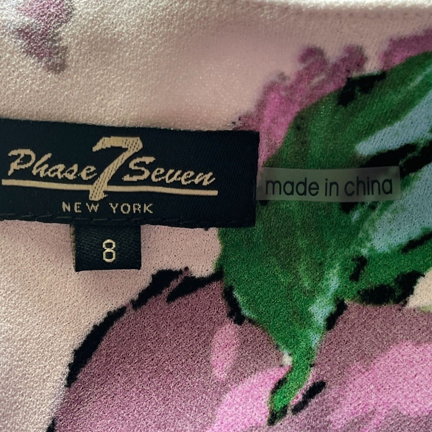 Phase Seven womens Sz 8 Short Sleeve Sheath Dress Purple Floral Spring