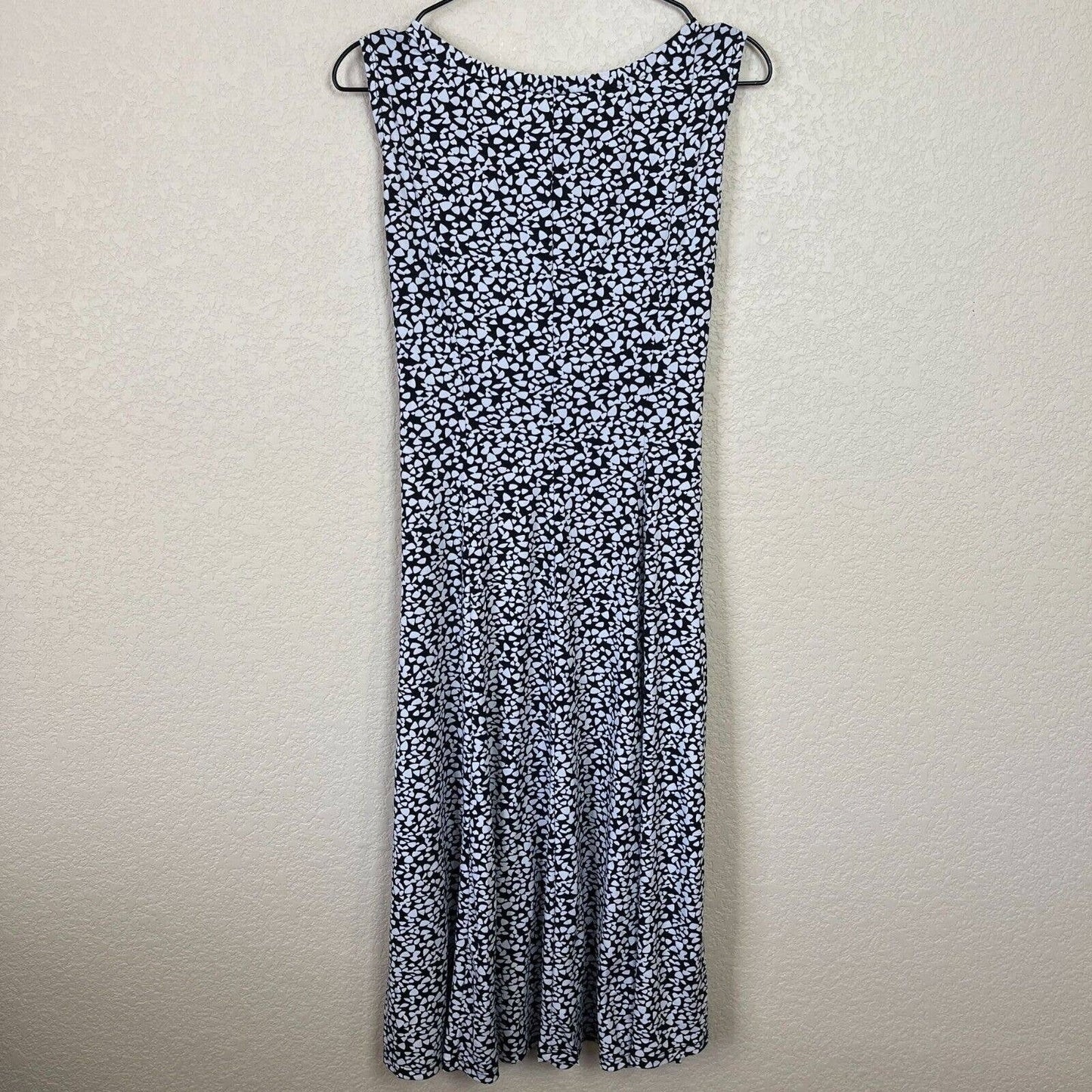 Perceptions Petite Womens Sz 10P Midi Dress Black White Belted Career