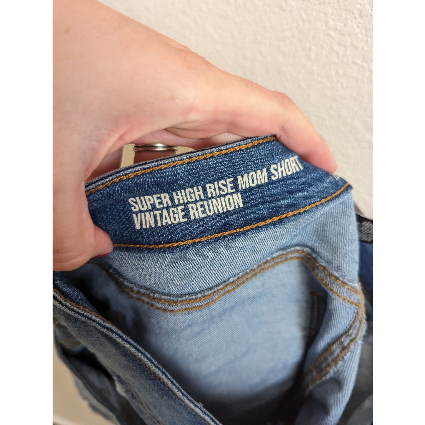 Rewash Womens Sz 7 Super High Rise Mom Blue Jean Shorts Distressed