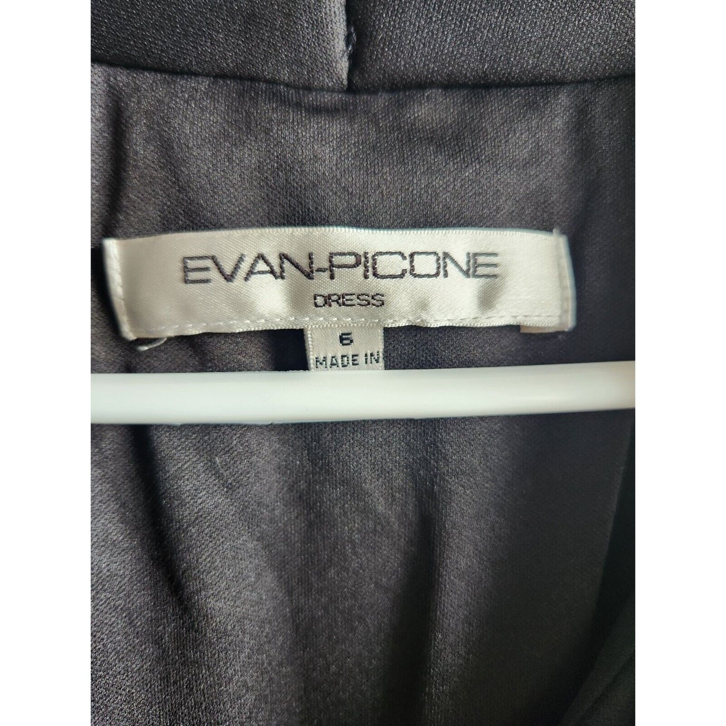 Evan Picone womens Sz 6 Midi Dress Black Formal V Neck Sleeveless