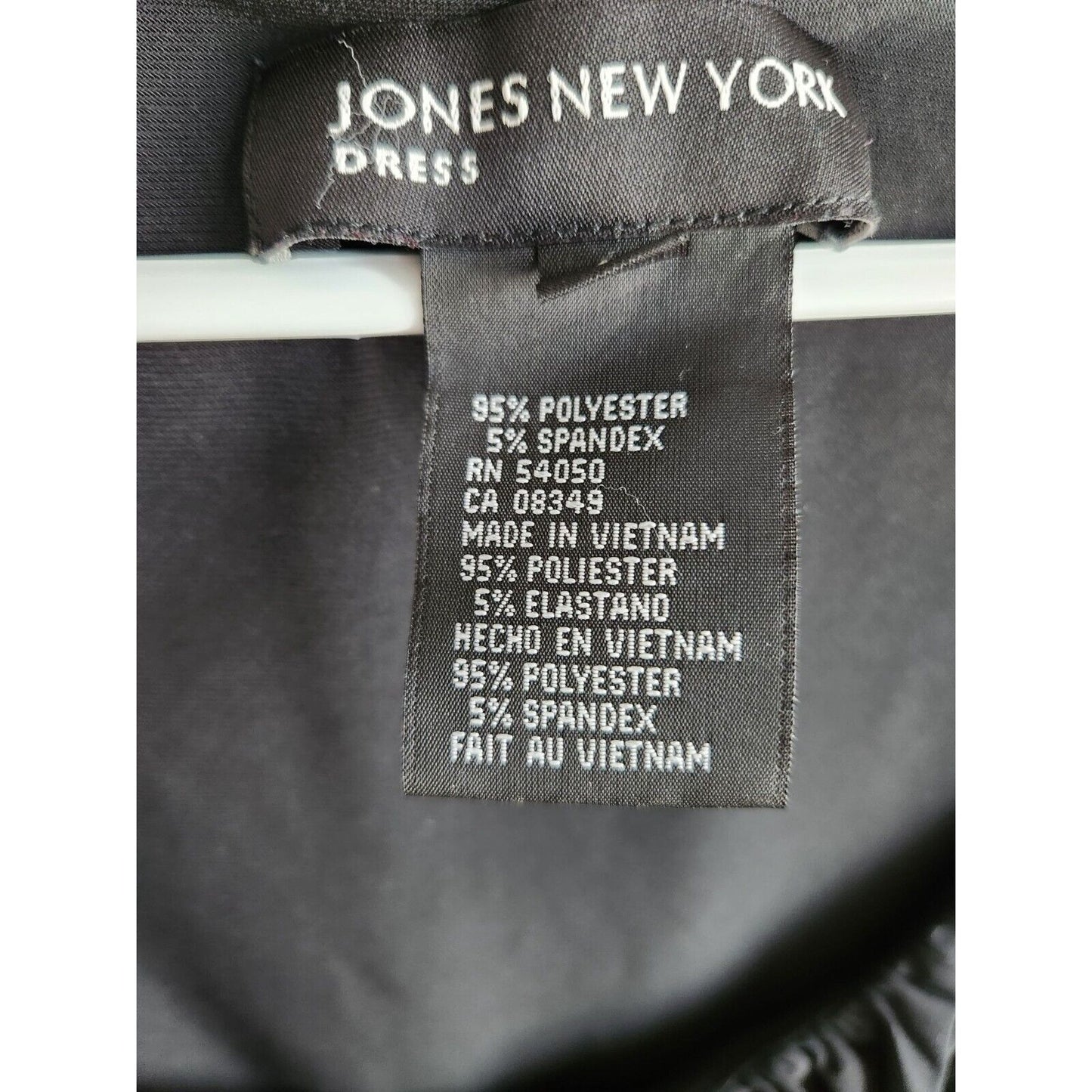 Jones New York Womens Sz 8 Midi Length Long Sleeve Dress Solid Black