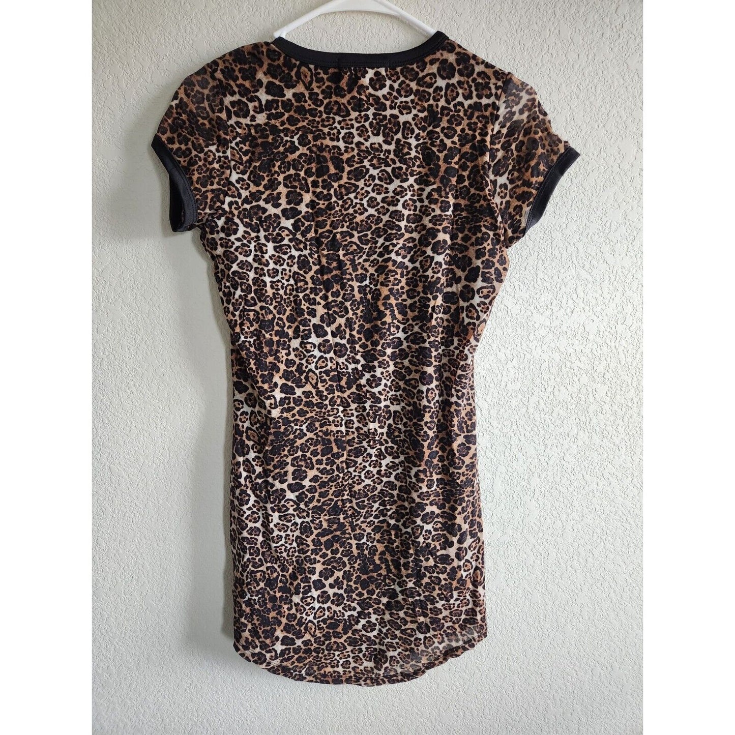 Vintage Y2K No Comment LA Womens Sz M Mini Dress Leopard Animal Print