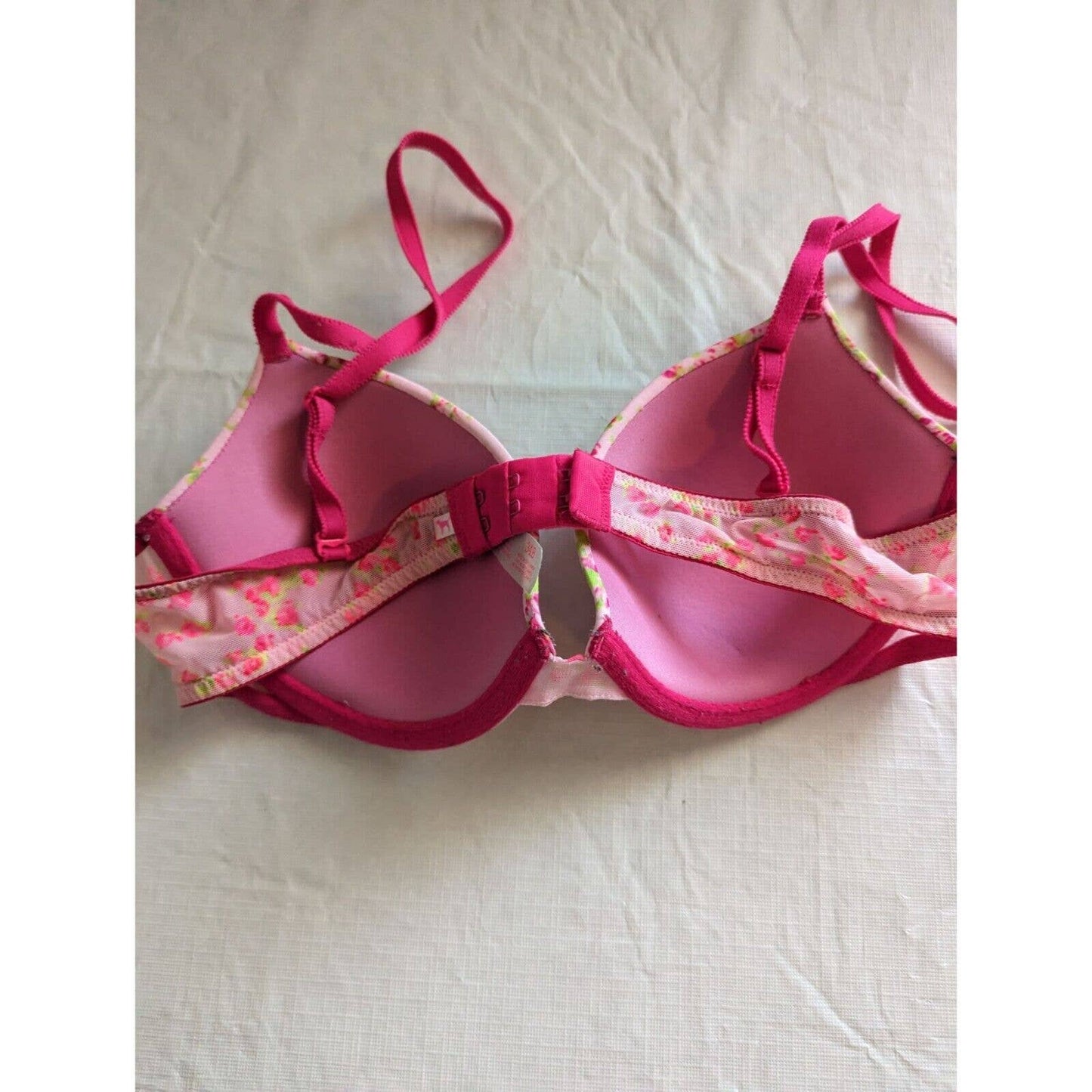 PINK by Victorias Secret Sz 34B Use Everywhere Demi Bra Rosa Floral