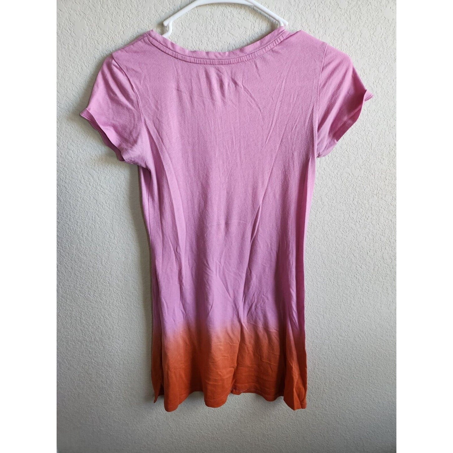 Victorias Secret Womens Sz XS Sleep Shirt Nightgown Cotton Red ORange Ombre