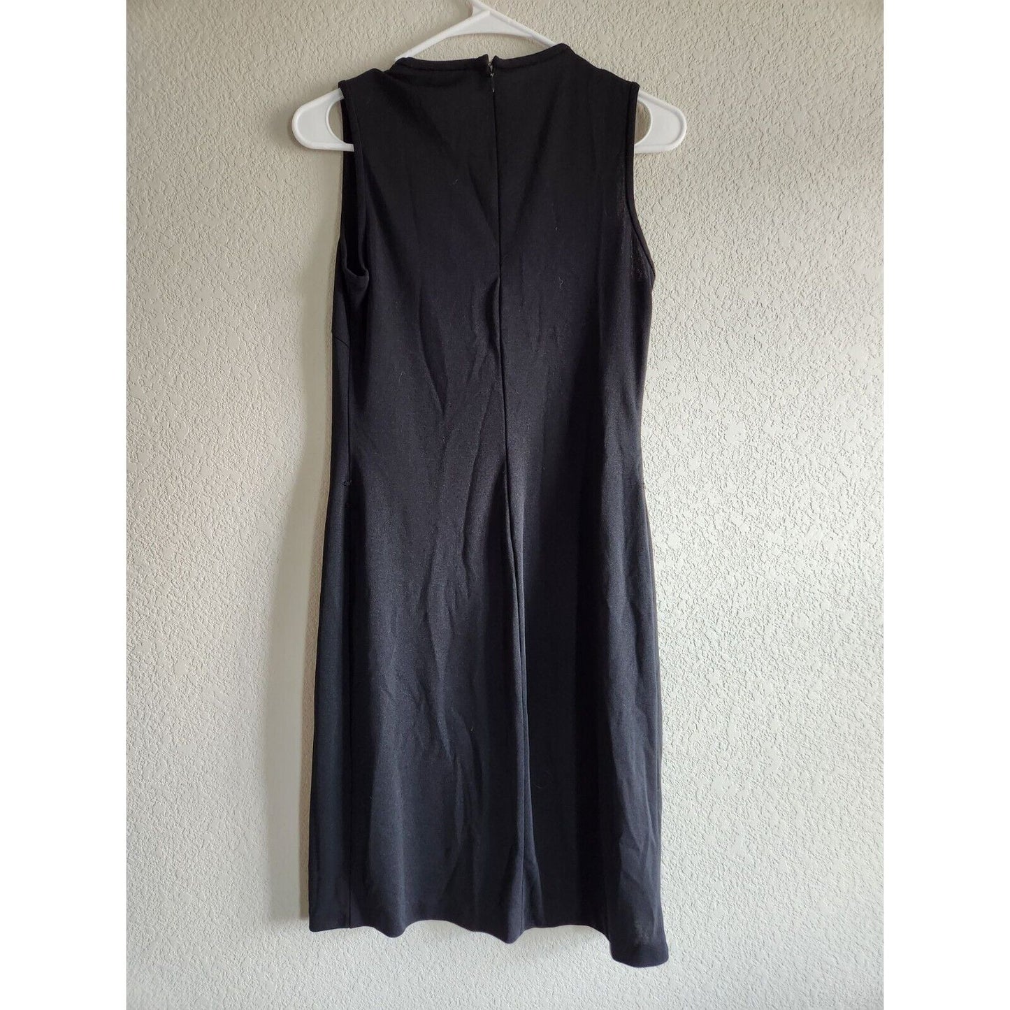 Dani Max Petite 8P Solid Black Sheath Dress Sleeveless Vintage
