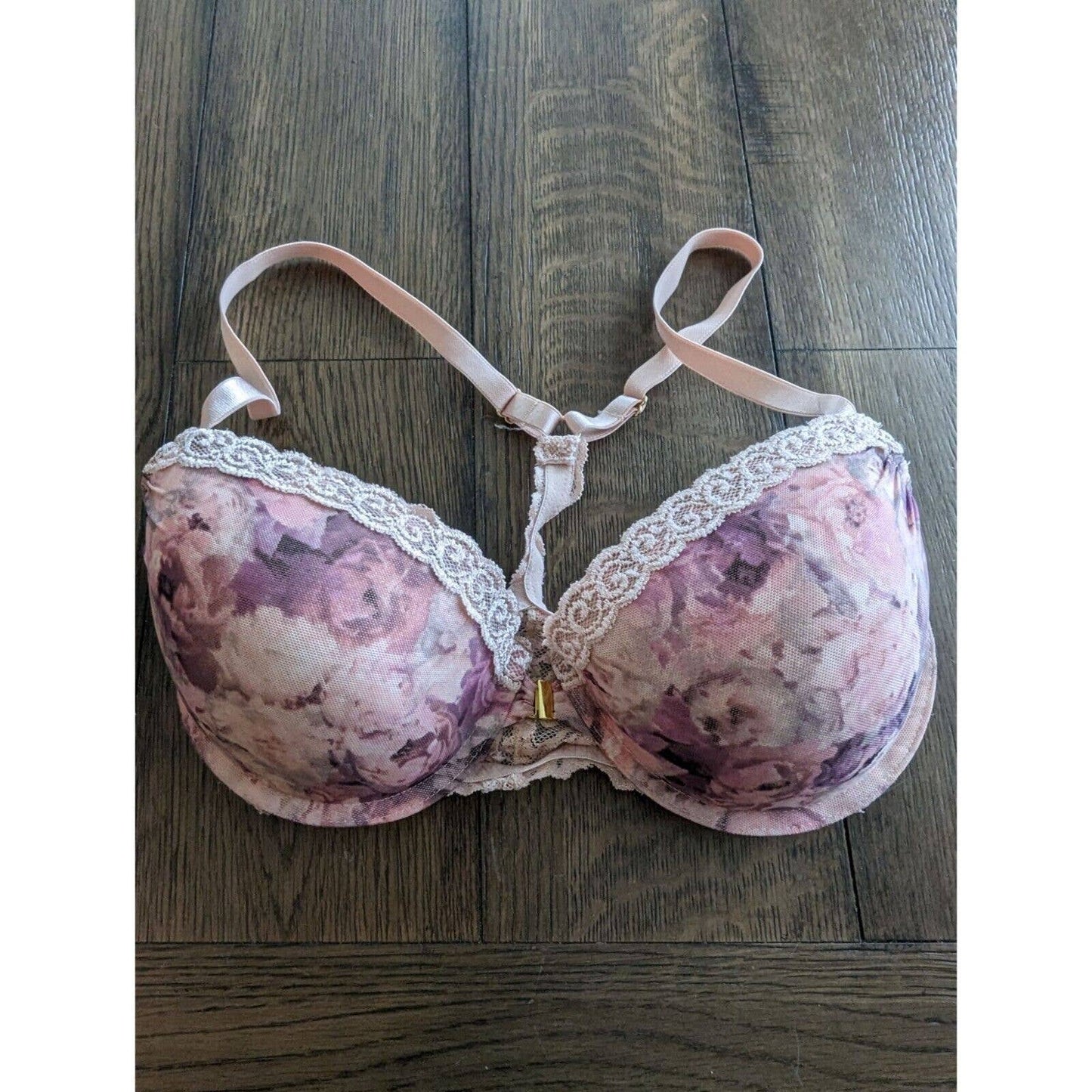 Smart & Sexy Mujer Sz 36D Sujetador con cierre frontal Rosa Púrpura Floral