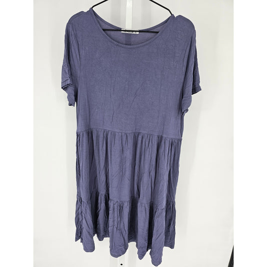 Levaca Womens Sz XL Short Sleeve Knee Length Dress Light Slate Blue