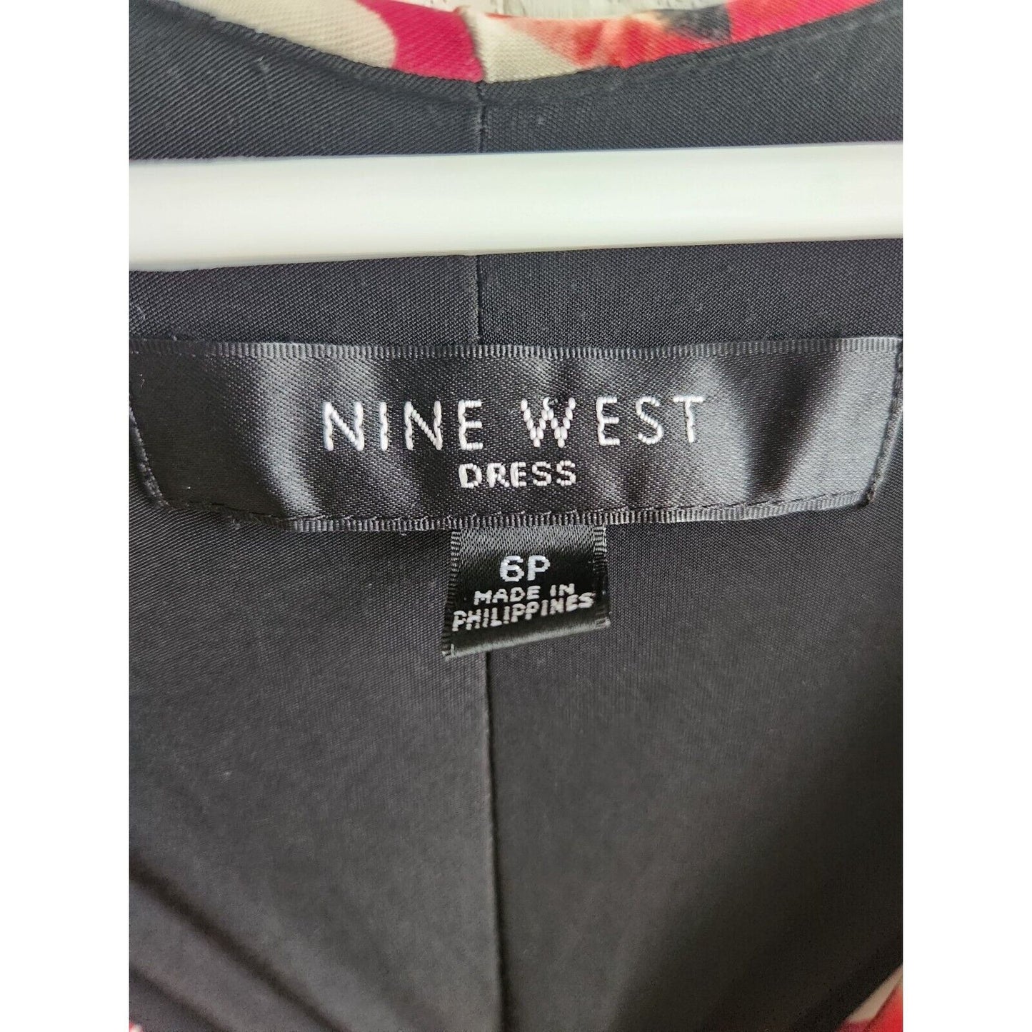 Nine West Womens Sz 6P Petite Knee Length Draped Dress Leopard Print