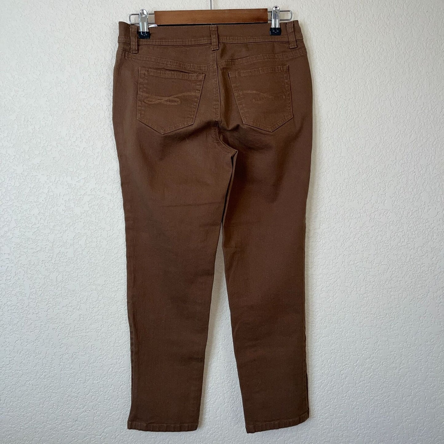 Style & Co Petite 6P Slim Leg Jeans Brown Straight Leg