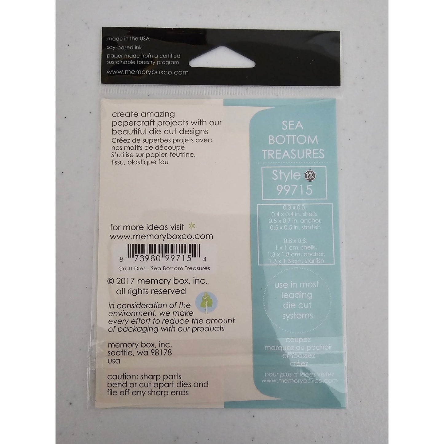 Memory Box Sea Bottom Treasures Steel Craft Die Style 99715 Ocean Nautical