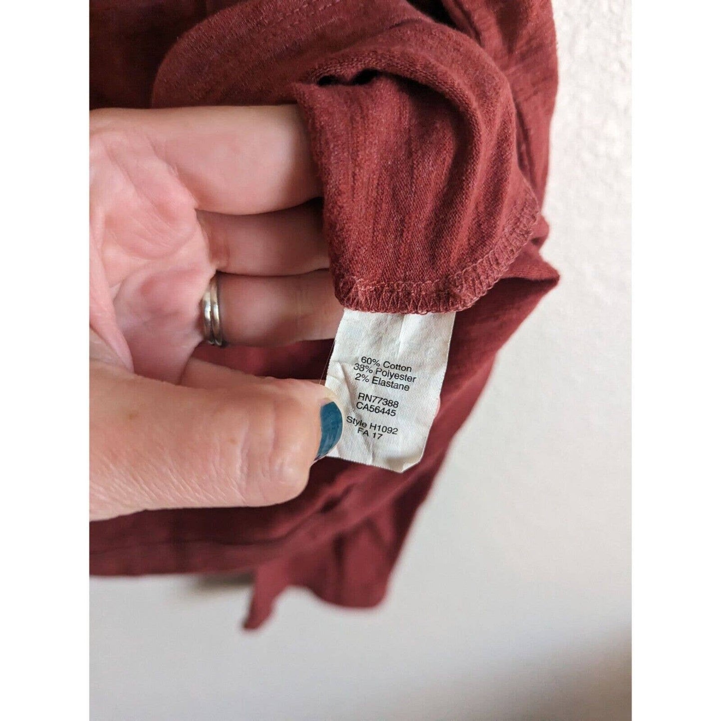 MAdewell Top de cuello alto cuadrado para mujer Sz L Caoba bruñida Ligero