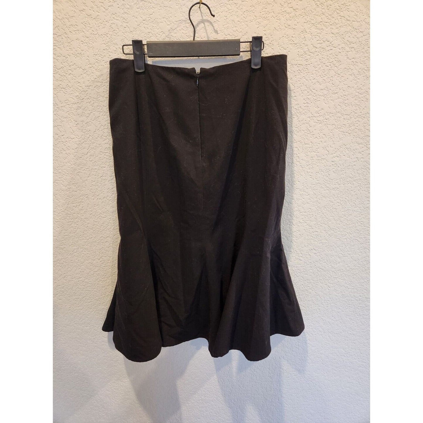 Vintage 1990s Evan Picone Womens Sz 8 Knee Length Solid Black Career Skirt