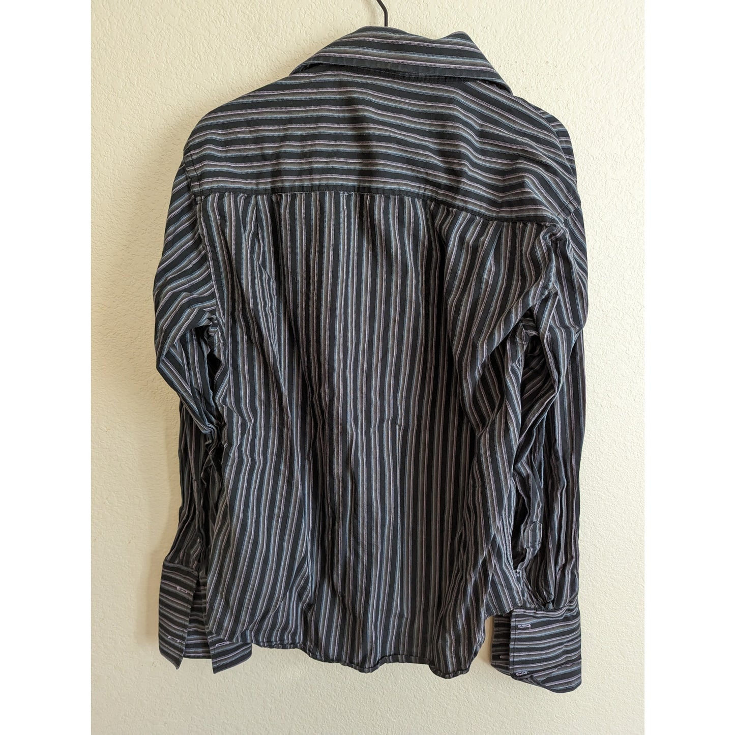 Linea Dome Chemise Mens Sz M Button Down Long Sleeve Dress Shirt Cotton Striped