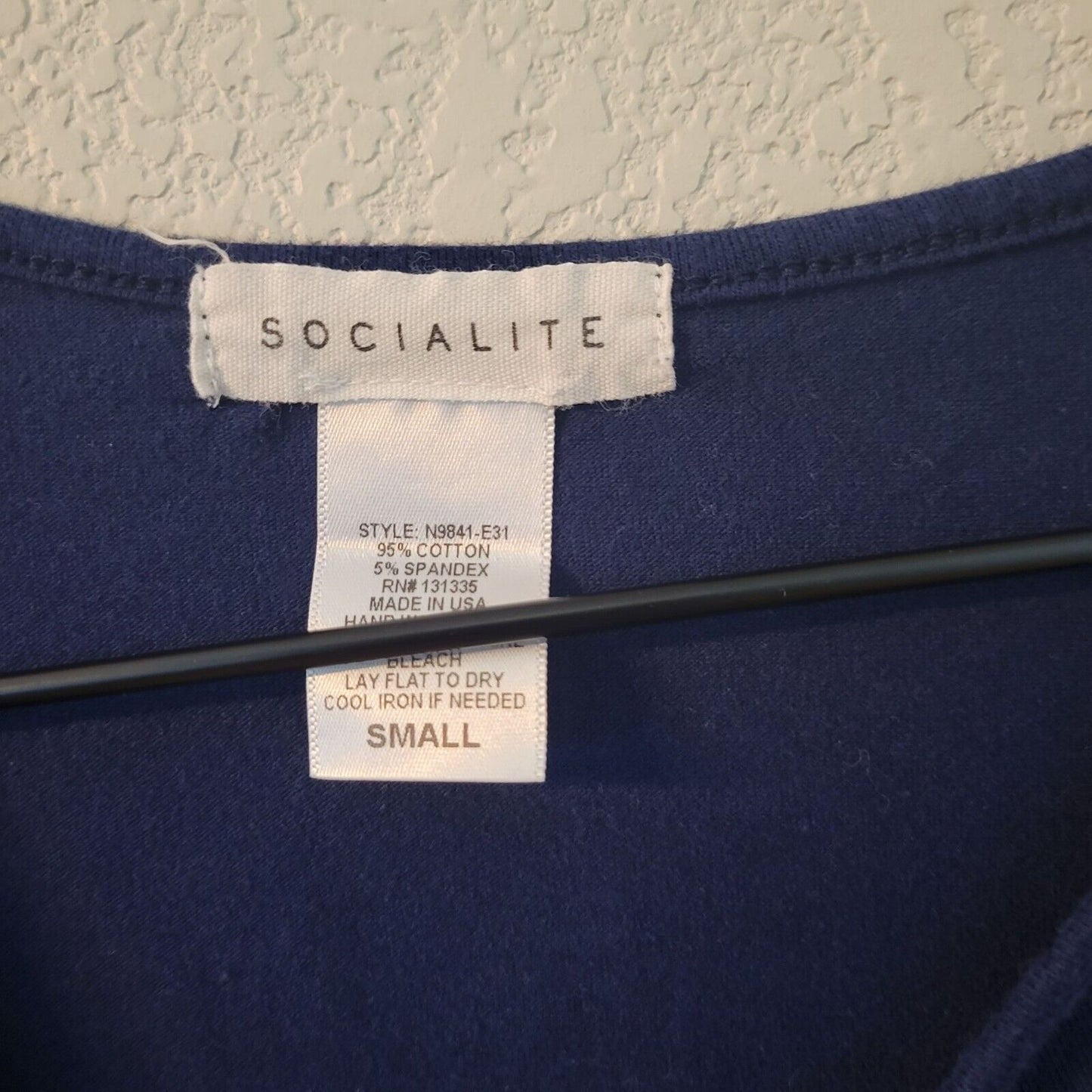 Socialite Womens Sz S Long Sleeve Shirt Dress Solid Dark Blue Above Knee