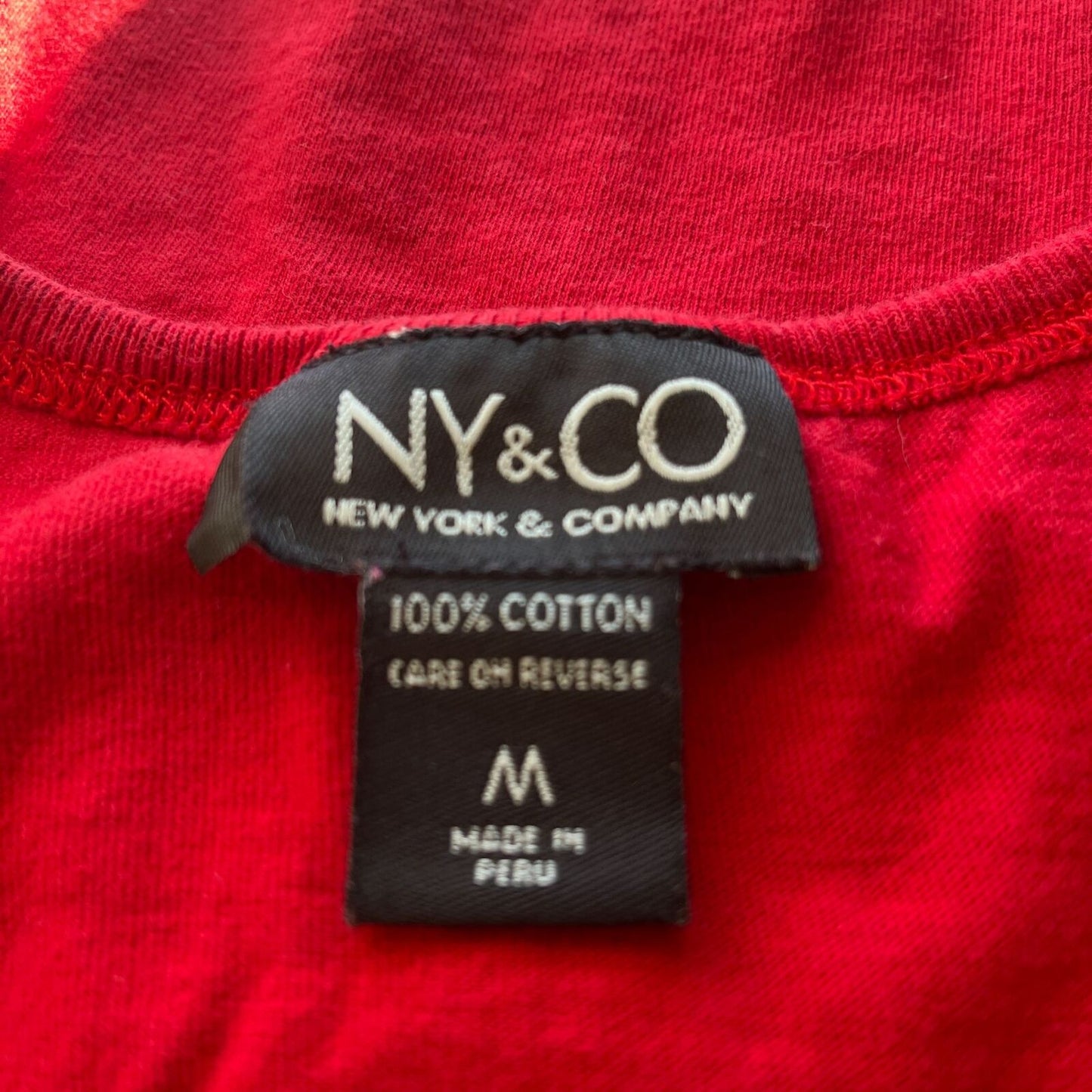 New York & Company Womens Sz M 100% Cotton Red Shirt Dress