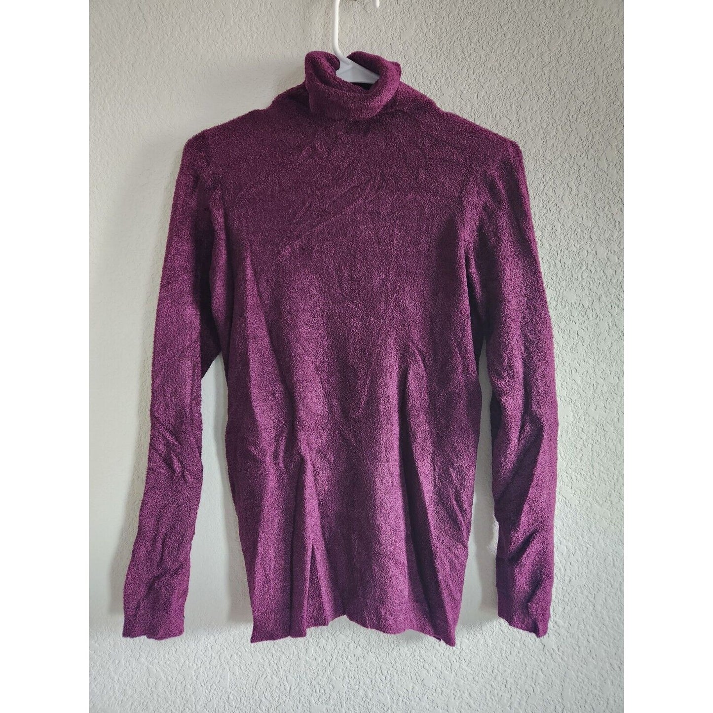 Holly Robinson Peete Maternity Sz M Turtleneck Sweater Fuzzy Purple Vintage