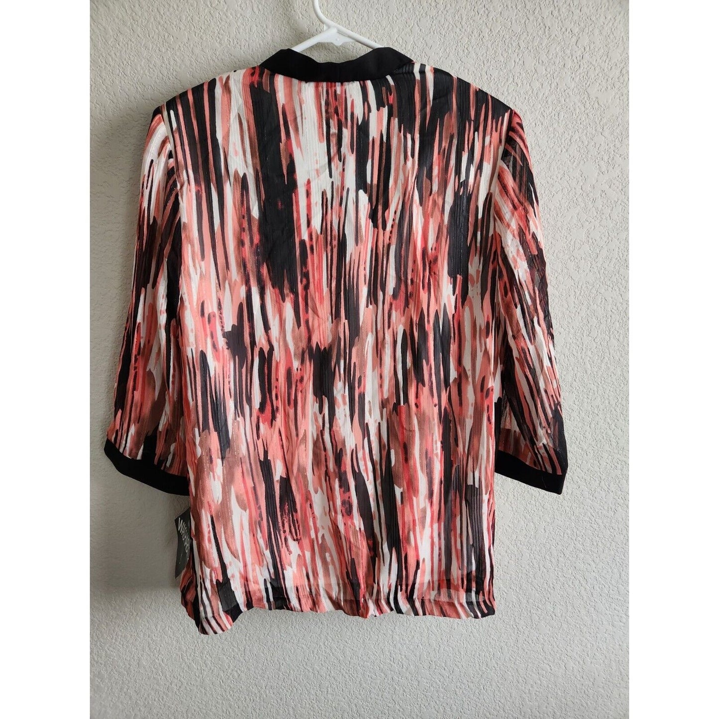Vintage R&M Richards Womens Sz 12 Layered Blouse Pink Black White NEW