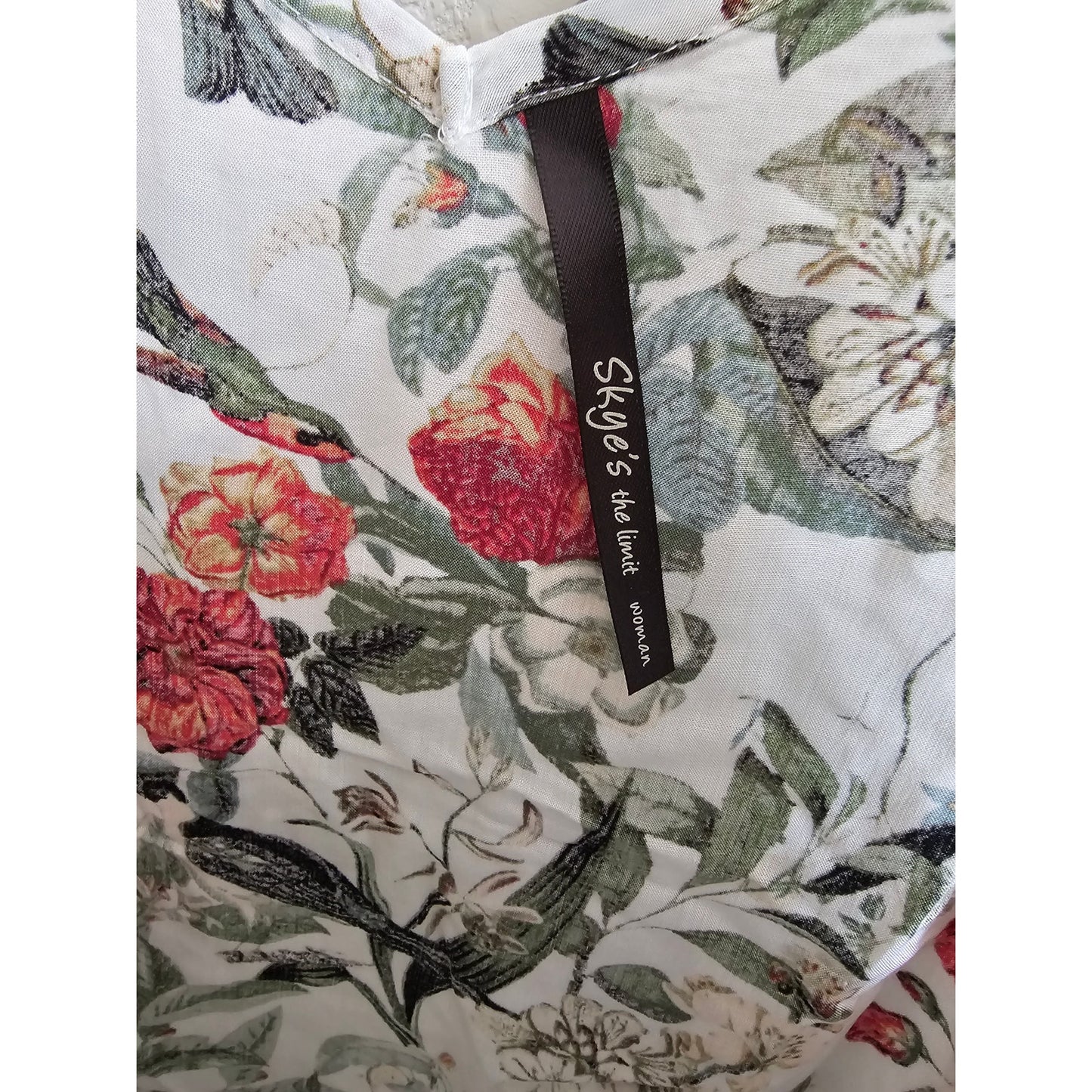 Skye's the Limit Womens Sz 3X Midi Length Tropical Hummingbird Print Dress