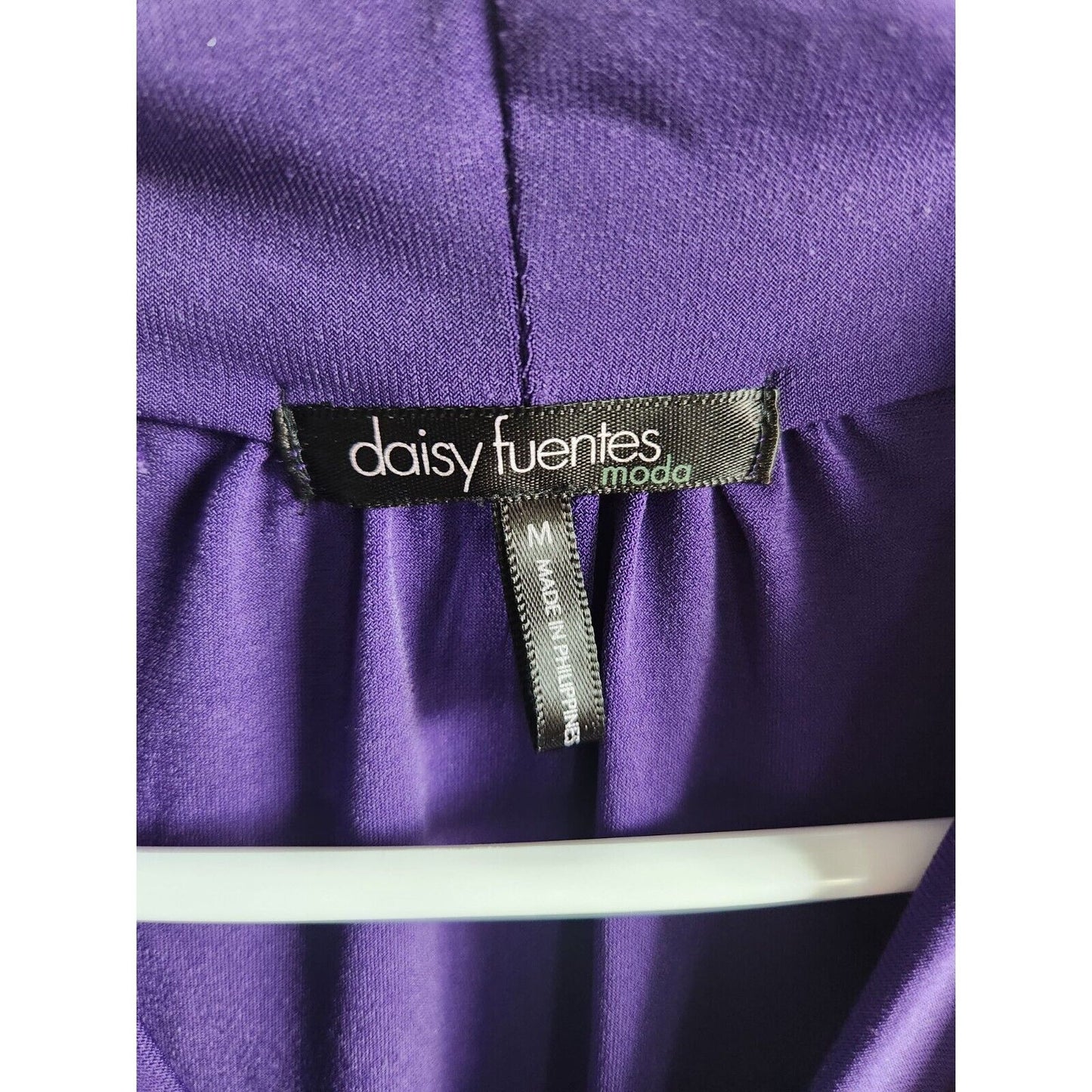 Daisy Fuentes Womens Sz M Knee Length Career dress Solid Purple V Neck
