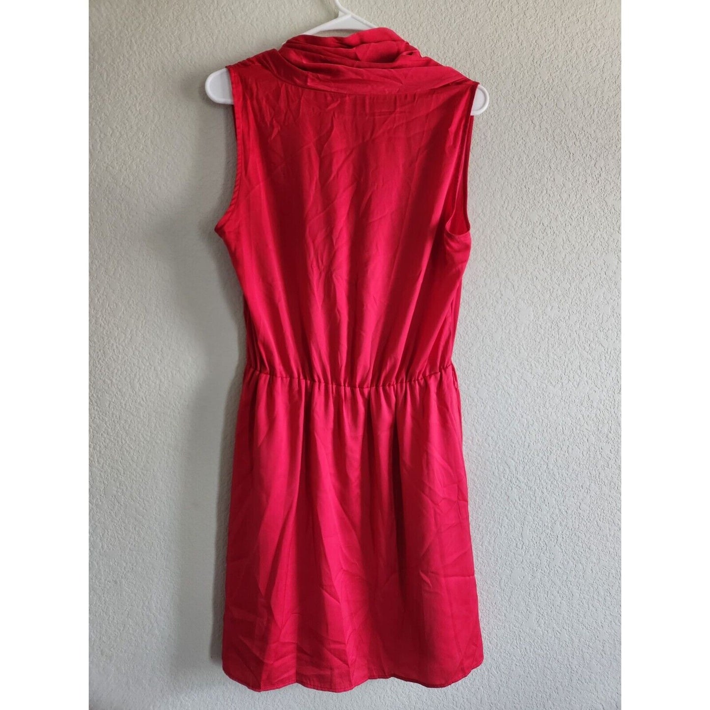 MNG Suit Womens Sz 8 Knee Length Solid Red Dress Draped Front