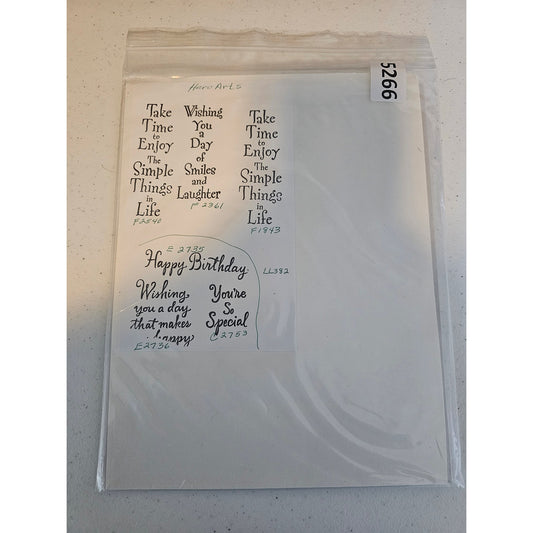 Lot of Unmounted Rubber Stamps Hero Arts Retired Happy Birthday Phrases