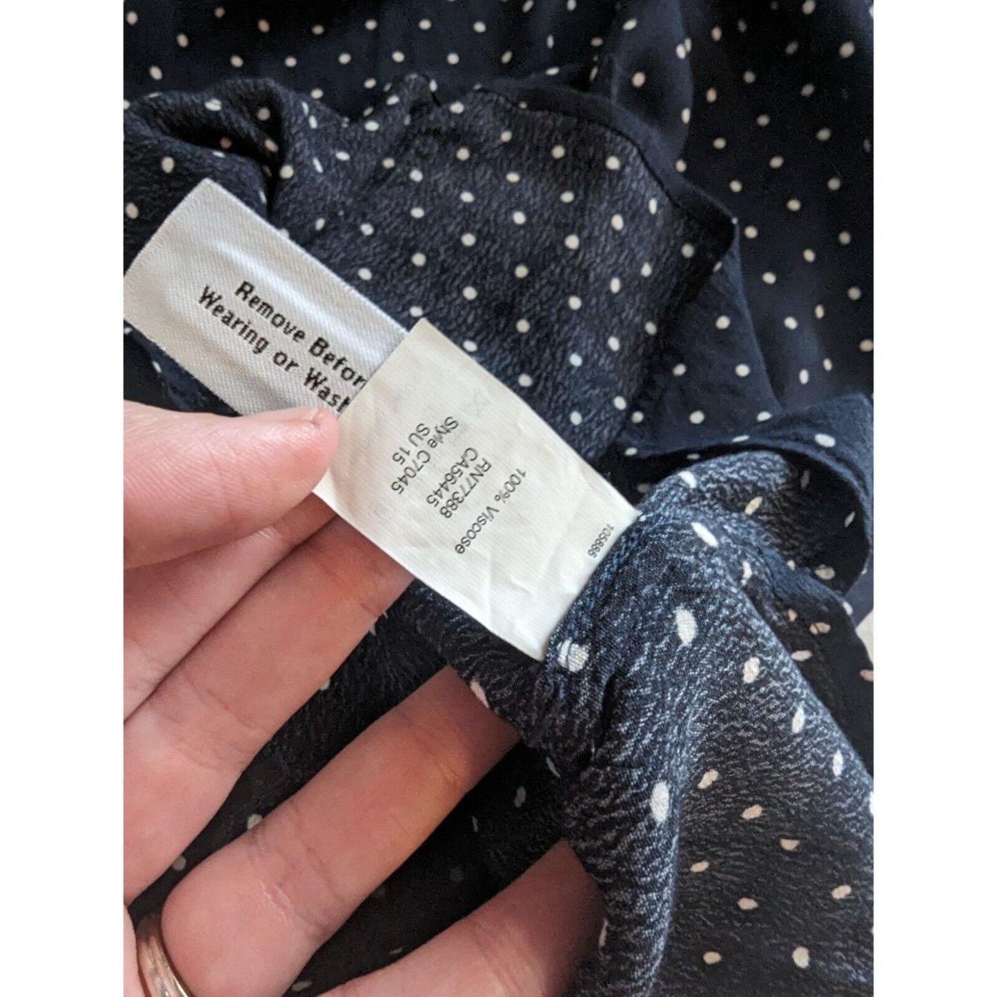 Madewell Womens Sz S Layout Navy Polka Dot Tunic Dress Navy Blue