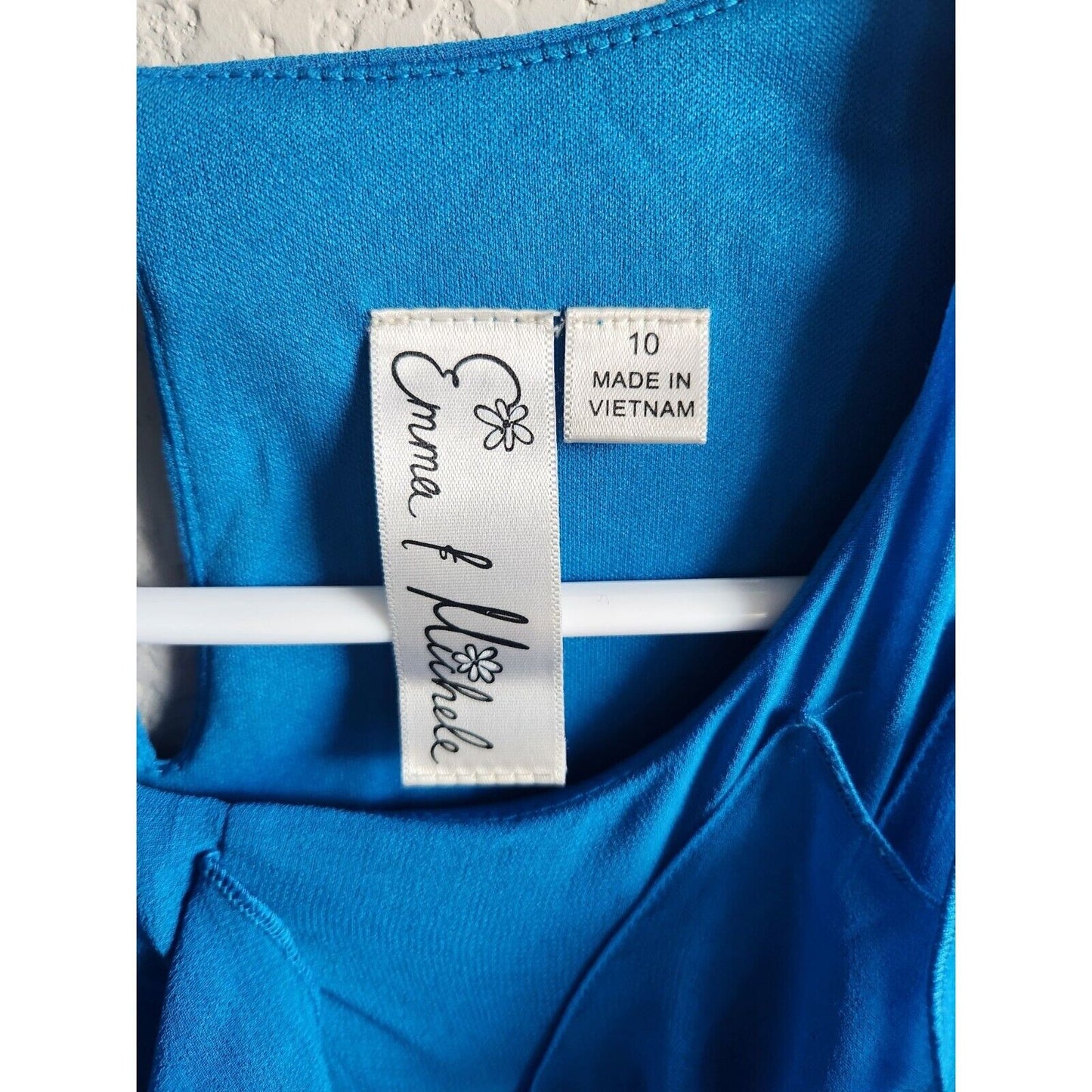 Emma & Michele Womens Sz 10 Knee Length Dress Light Blue Ruffled Front