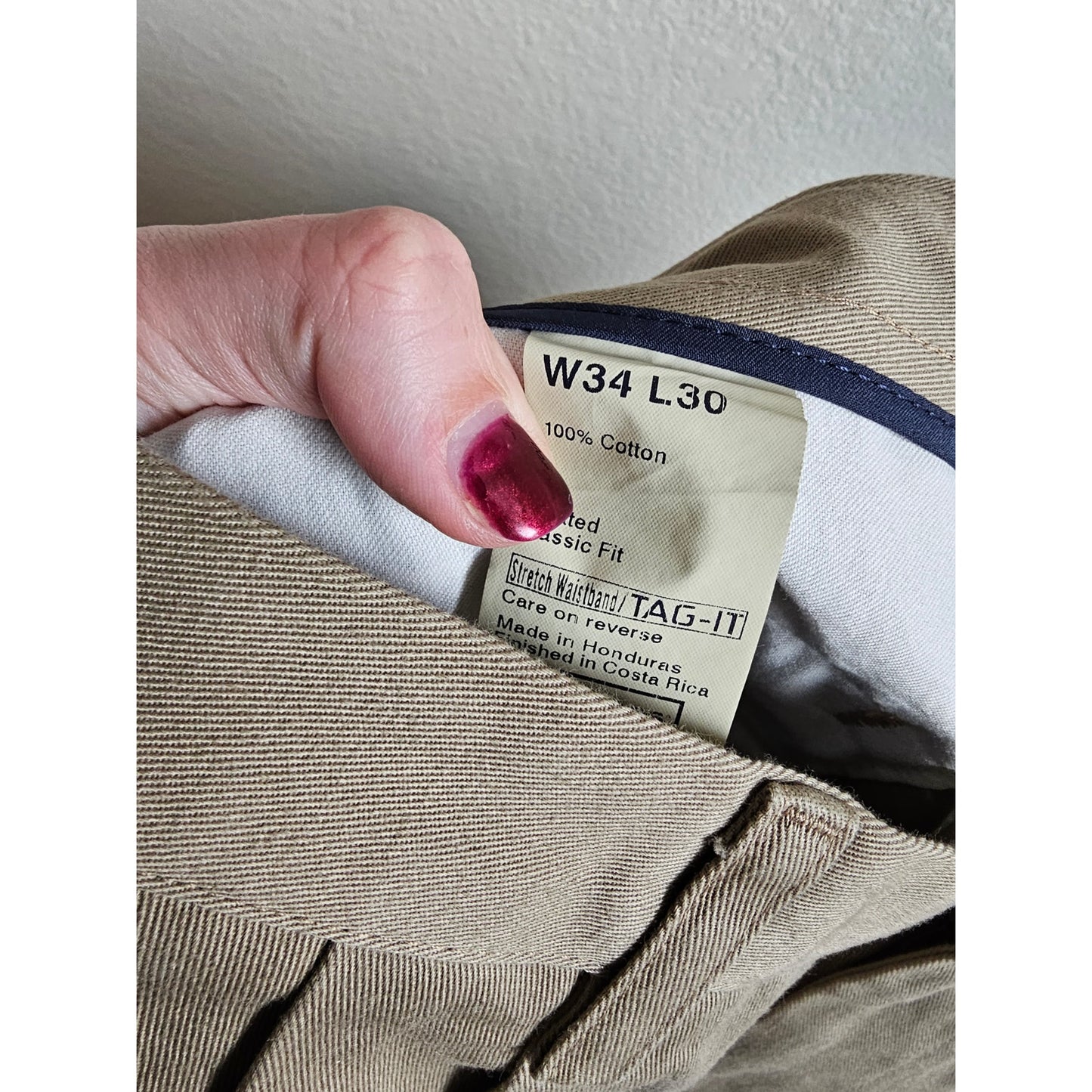 Dockers Mens Sz 34x30 100% Cotton Pleated Front Dress Pants Beige