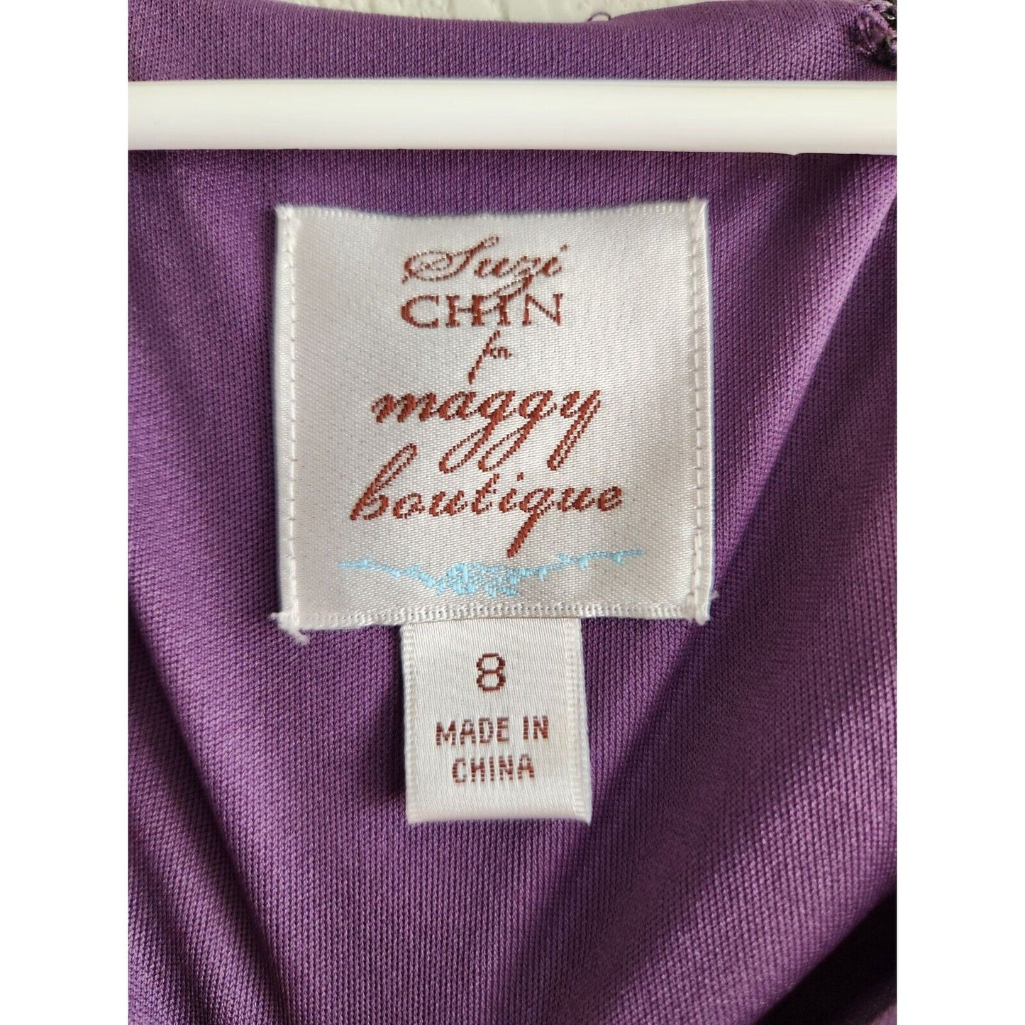 Suzi Chin for Maggy Boutique Womens Sz 8 Knee Length Satin Dress Sz 8