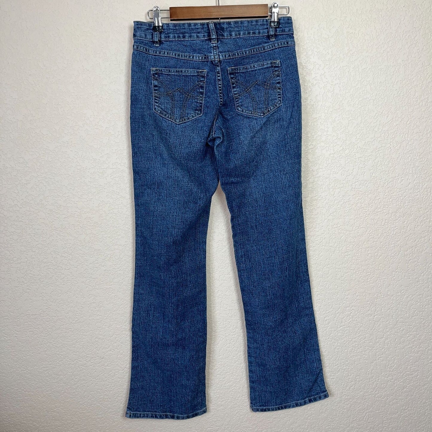 Vintage Y2K Baccini Womens Sz 4 Straight Leg Blue Jeans Rhinestones