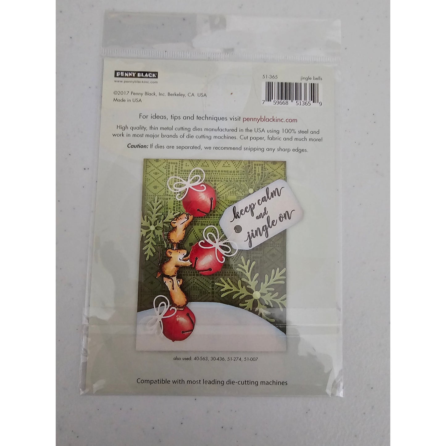 Penny Black Steel Craft Die Jingle Bells Christmas Card