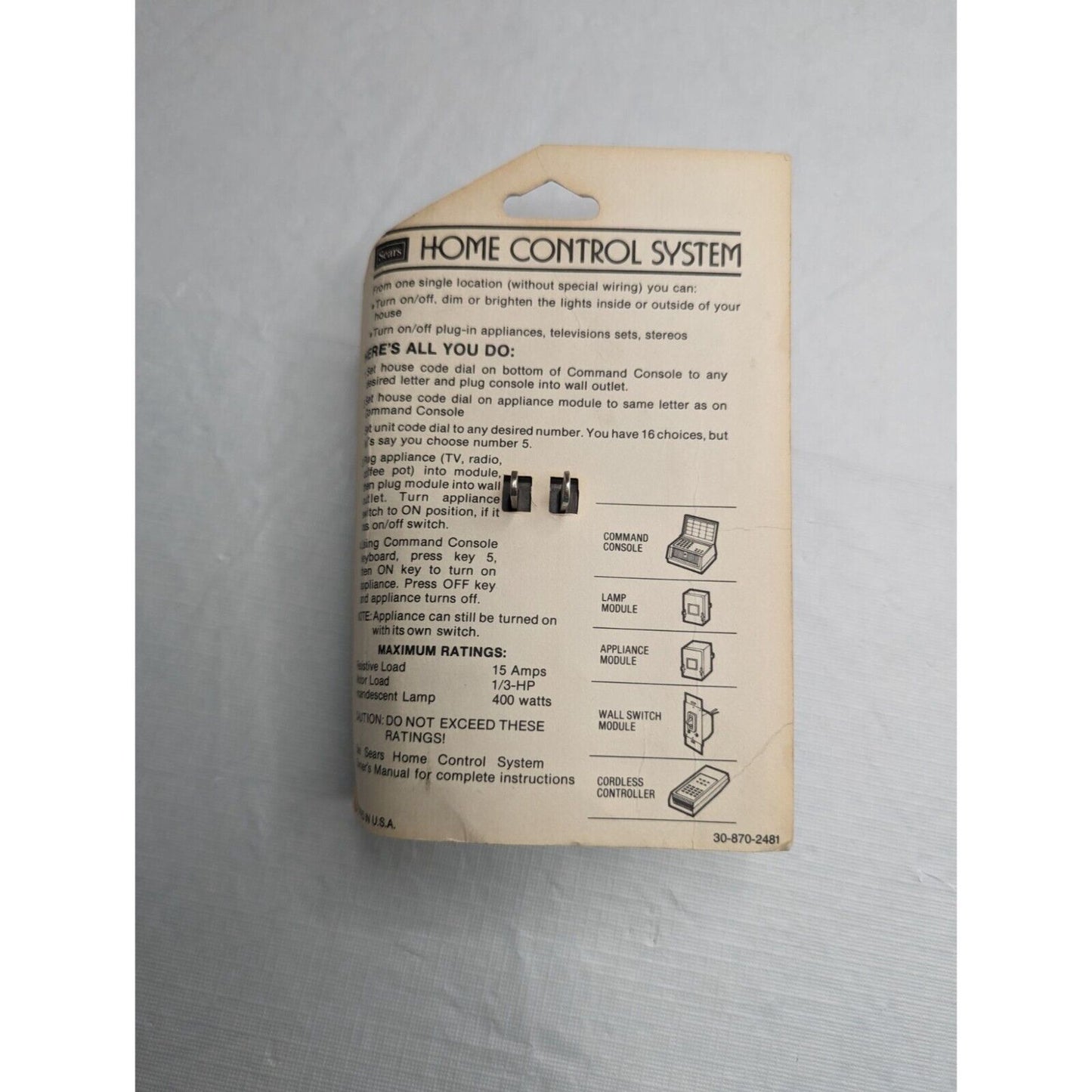 Vintage Sears Home Control System Appliance Module NEW