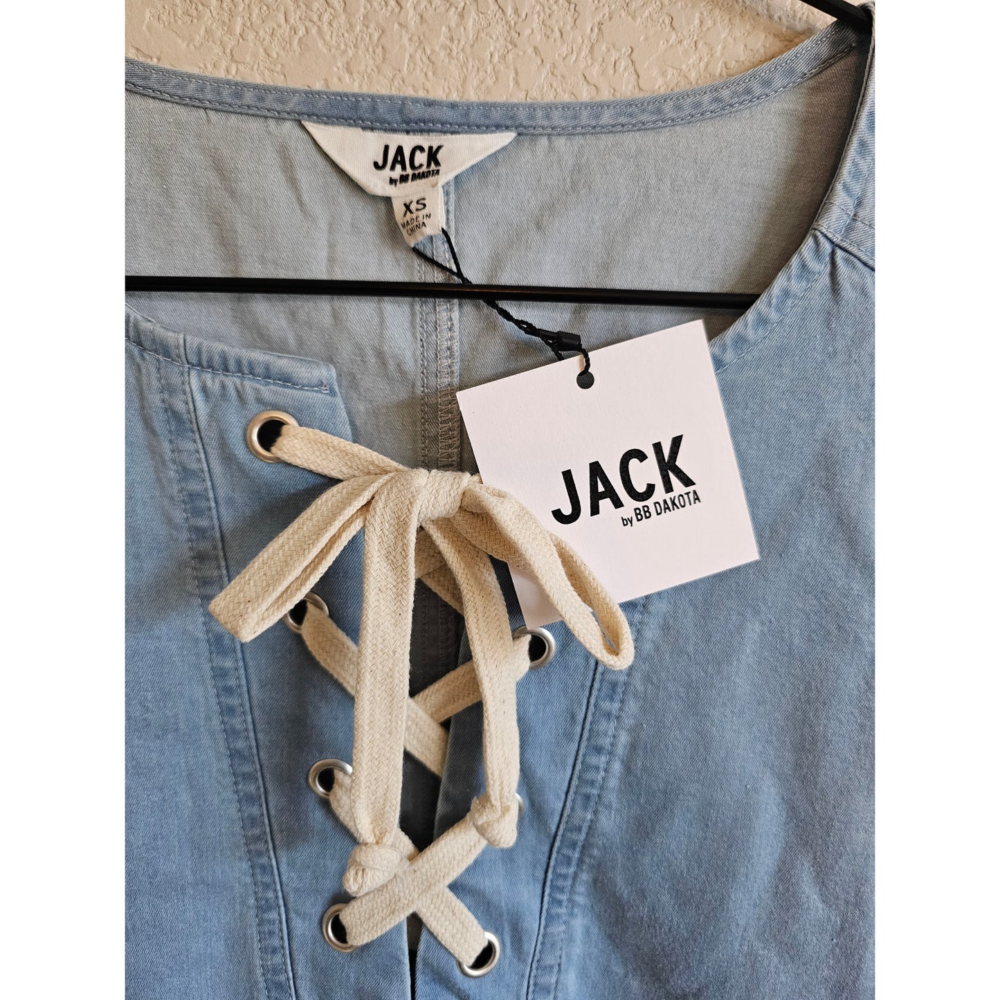 Jack by BB Dakota Womens Sz XS Washed Out Chambray Shirt Dress Blue NEW