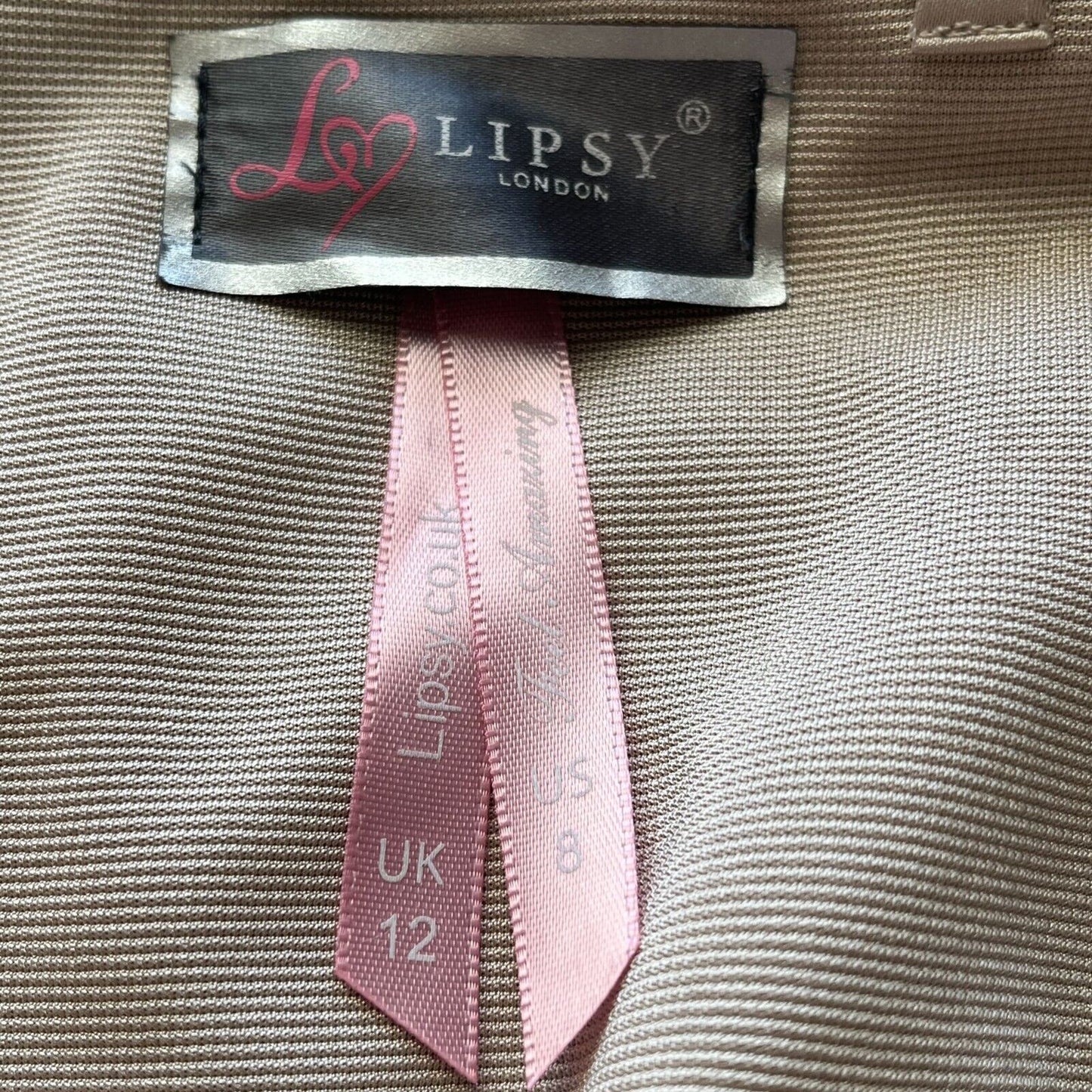 Lipsy London Womens Sz 8 Strapless Mini Dress Gold Metallic Bandage