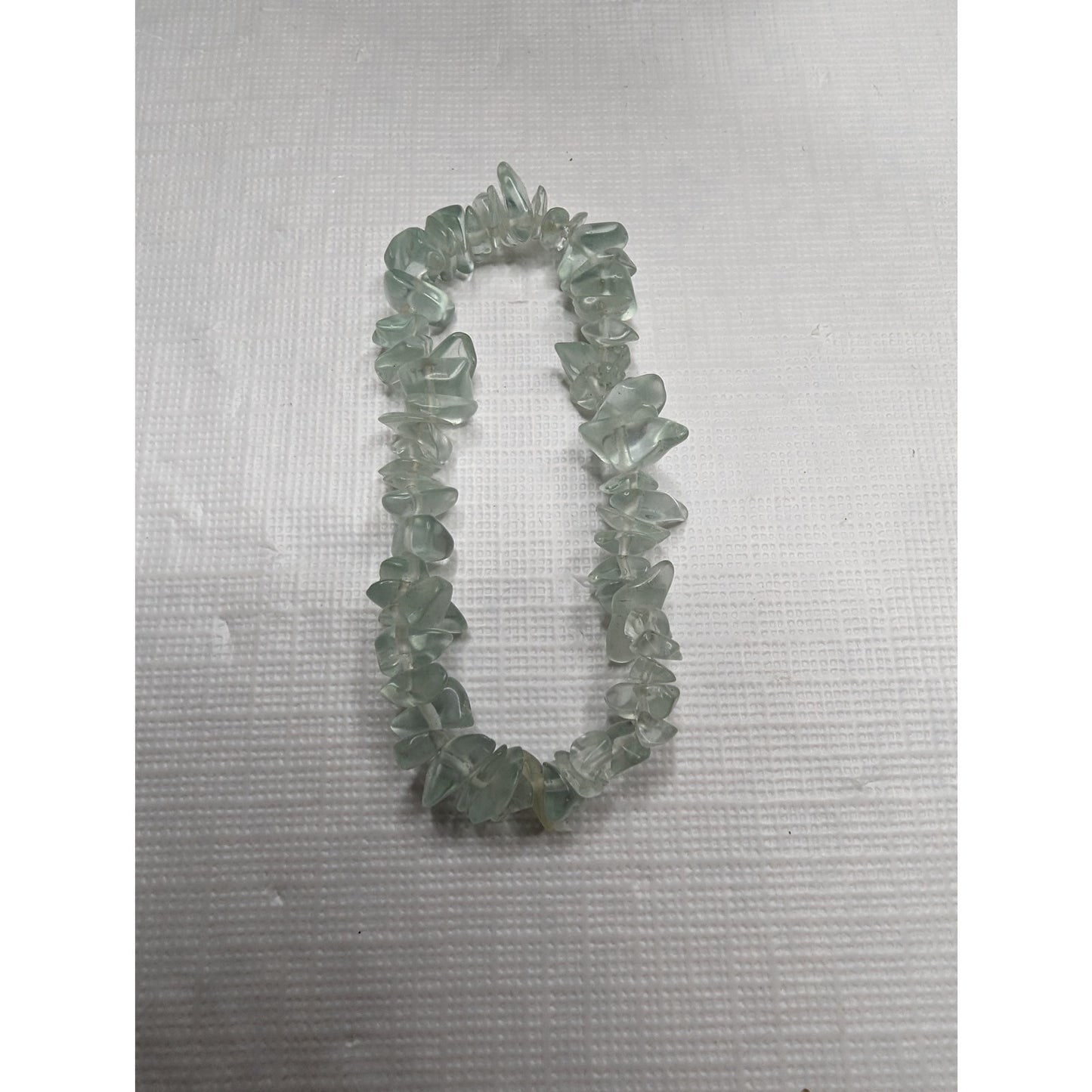 Vintage Light Blue Single Strand Beaded Bracelet Translucent Stones
