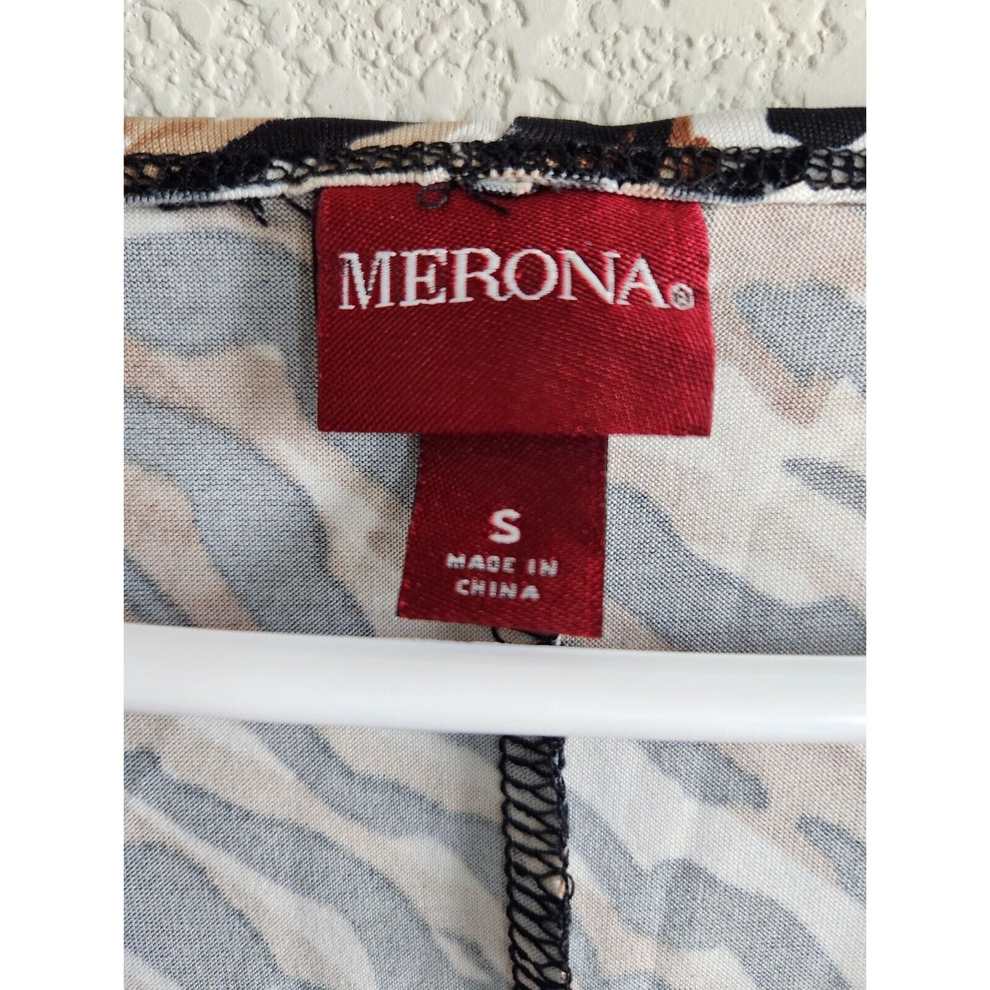 Vintage Merona Womens Sz S Zebra Animal Print Faux Wrap Dress Knee Length