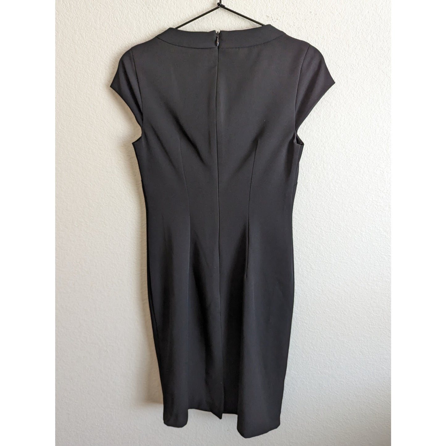 Vintage ABS Collection Womens Sz 2 Knee Length Sheath Dress Solid Black Career