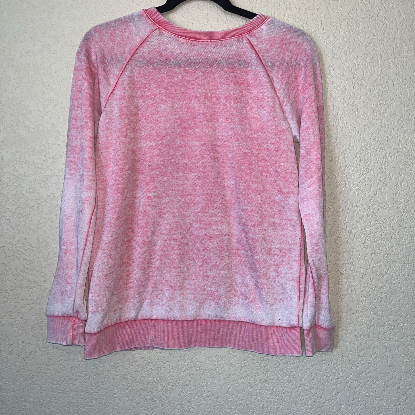 H&M Girls Sz L Crewneck Sweatshirt Pink Burnout