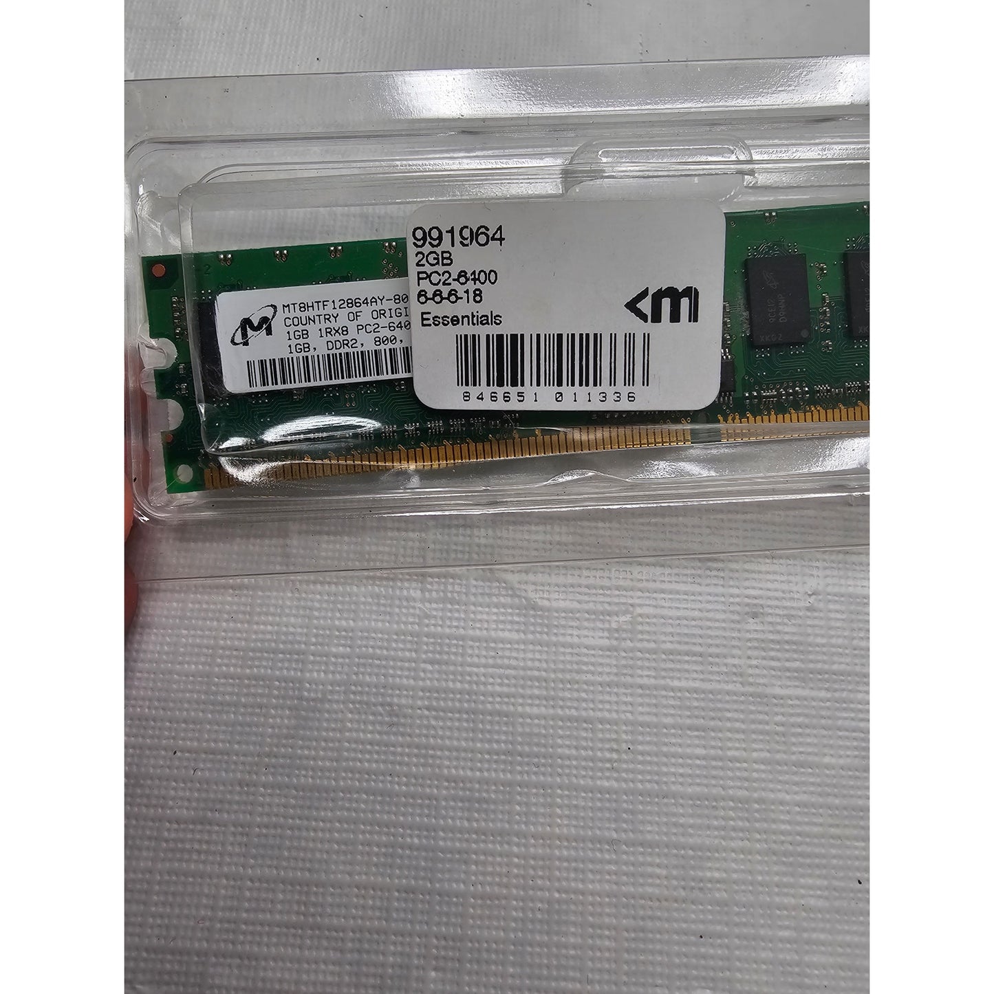Micron 1GB 1RX8 PC2-6400U DDR2 Desktop Memory Ram MT8HTF12864AY-800J1
